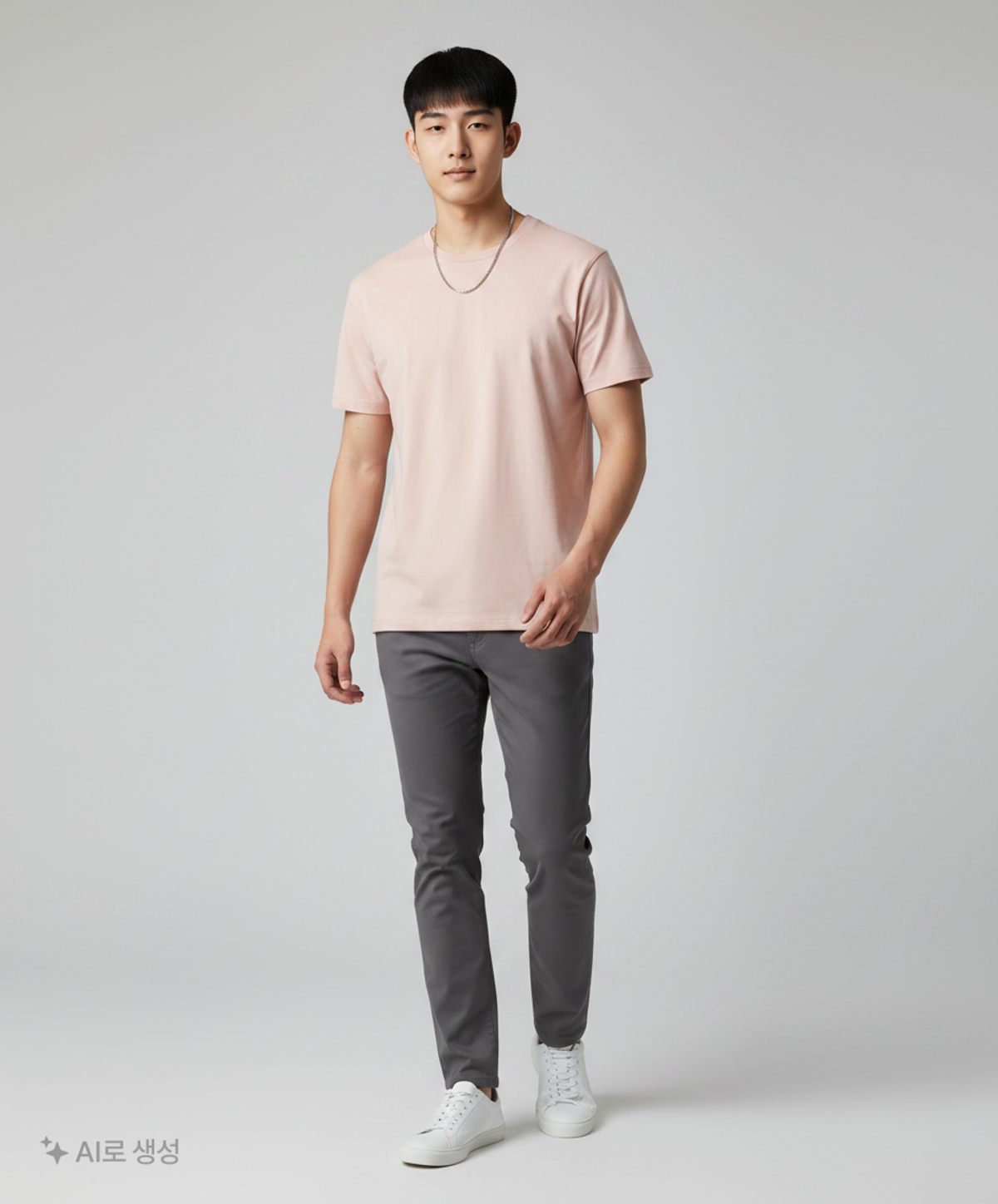 무신사 스탠다드(MUSINSA STANDARD) 릴렉스 핏 크루 넥 티셔츠 [로즈 워터] XL