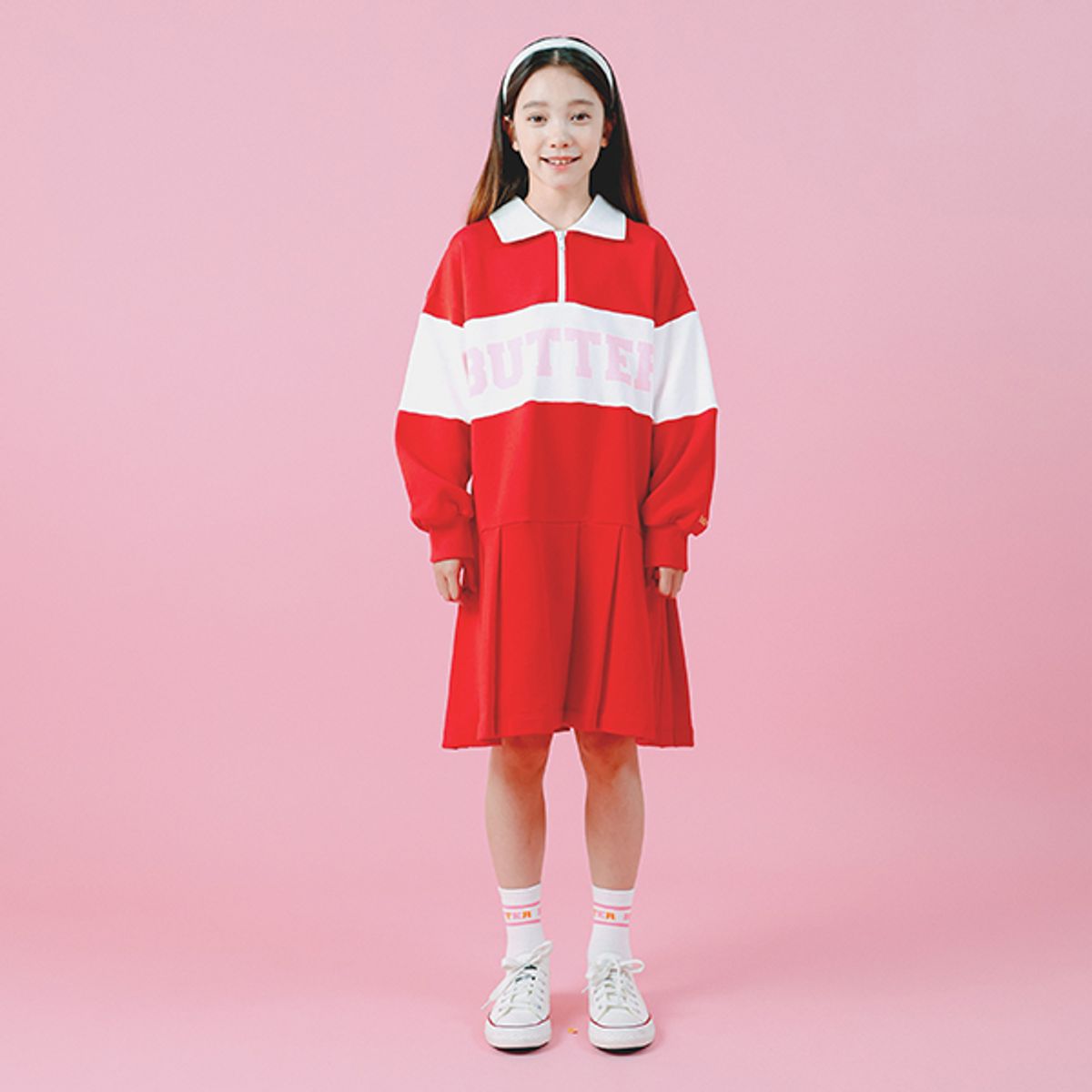 아이러브제이(I LOVE J) B.리미 카라 플리츠 원피스 JVFOP22
