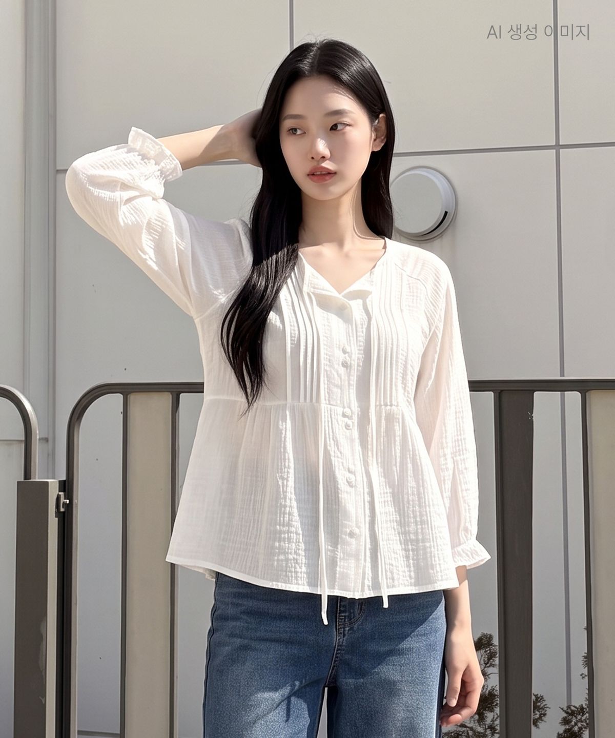 로엠(ROEM) 7부 루즈핏 블라우스 RMBLG38RT3