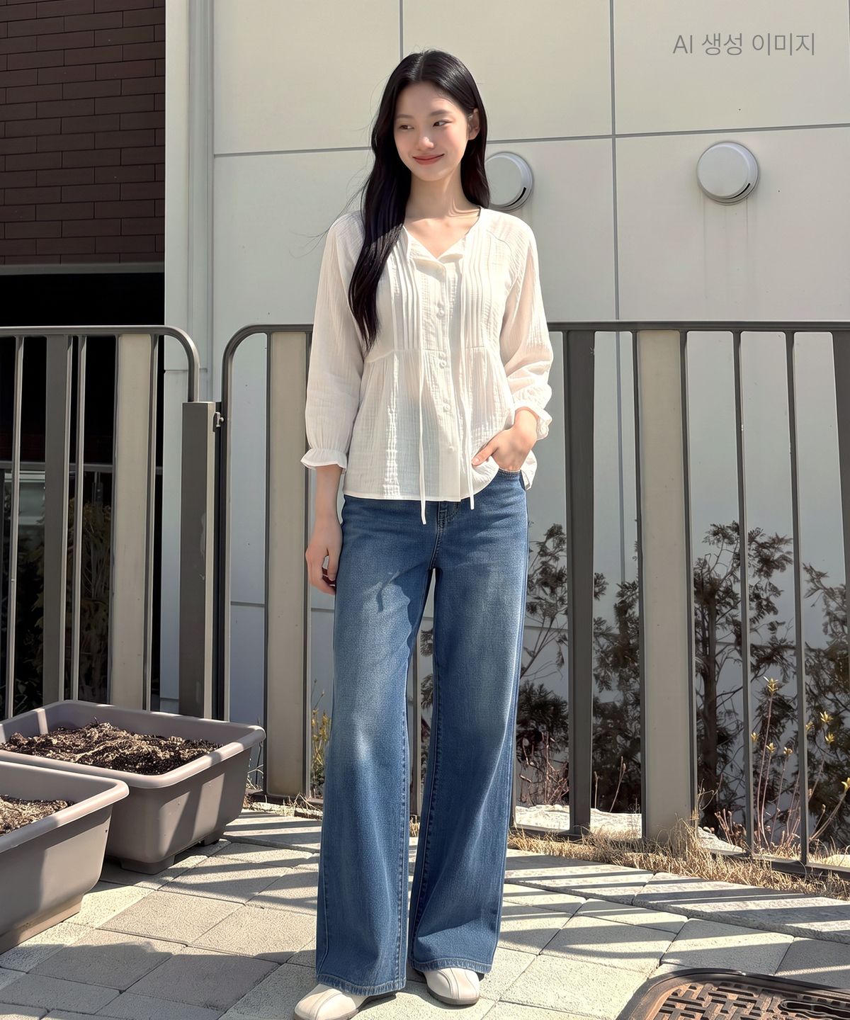 로엠(ROEM) 7부 루즈핏 블라우스 RMBLG38RT3