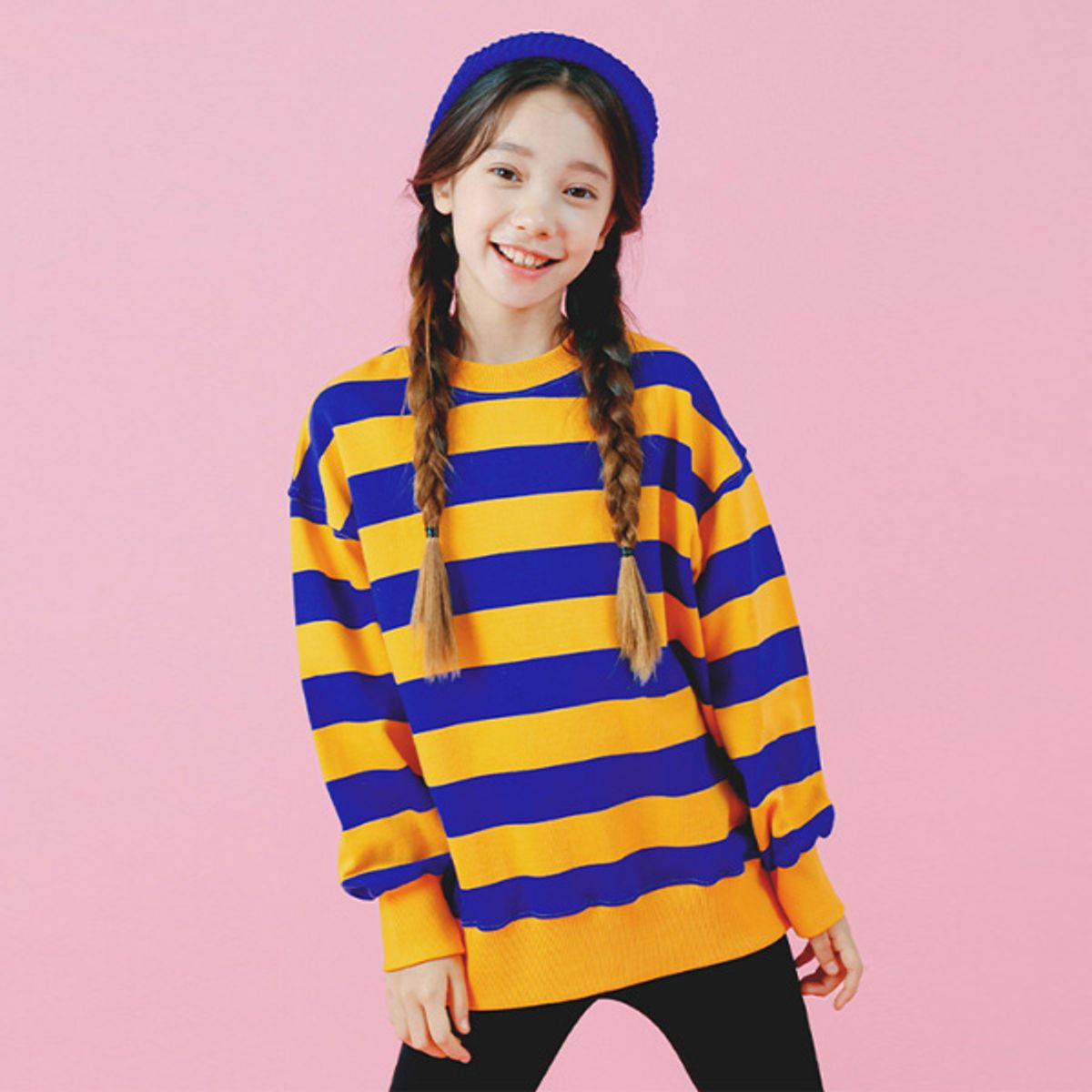 아이러브제이(I LOVE J) B.루딘 스트라이프 맨투맨 티 JVFTO30