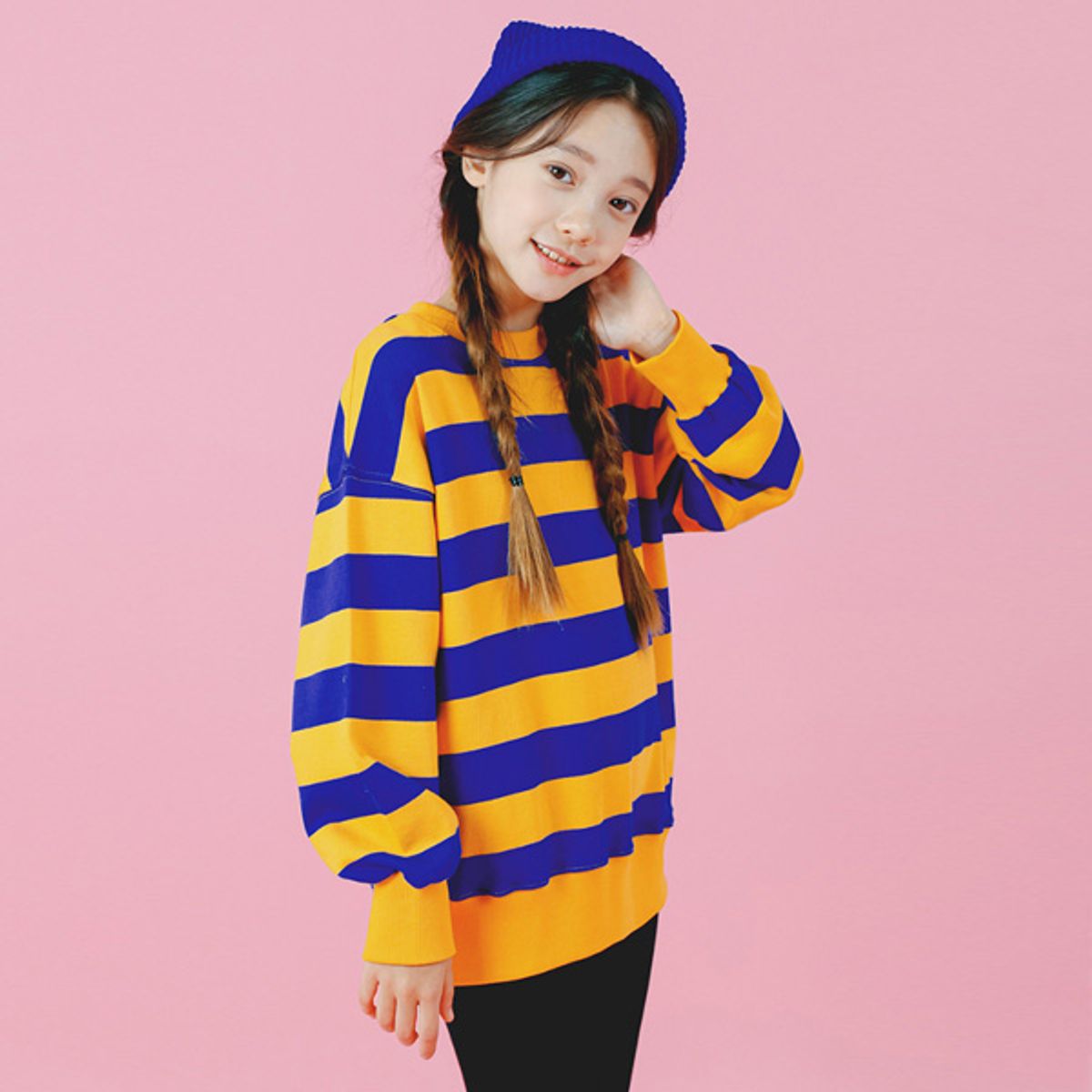 아이러브제이(I LOVE J) B.루딘 스트라이프 맨투맨 티 JVFTO30