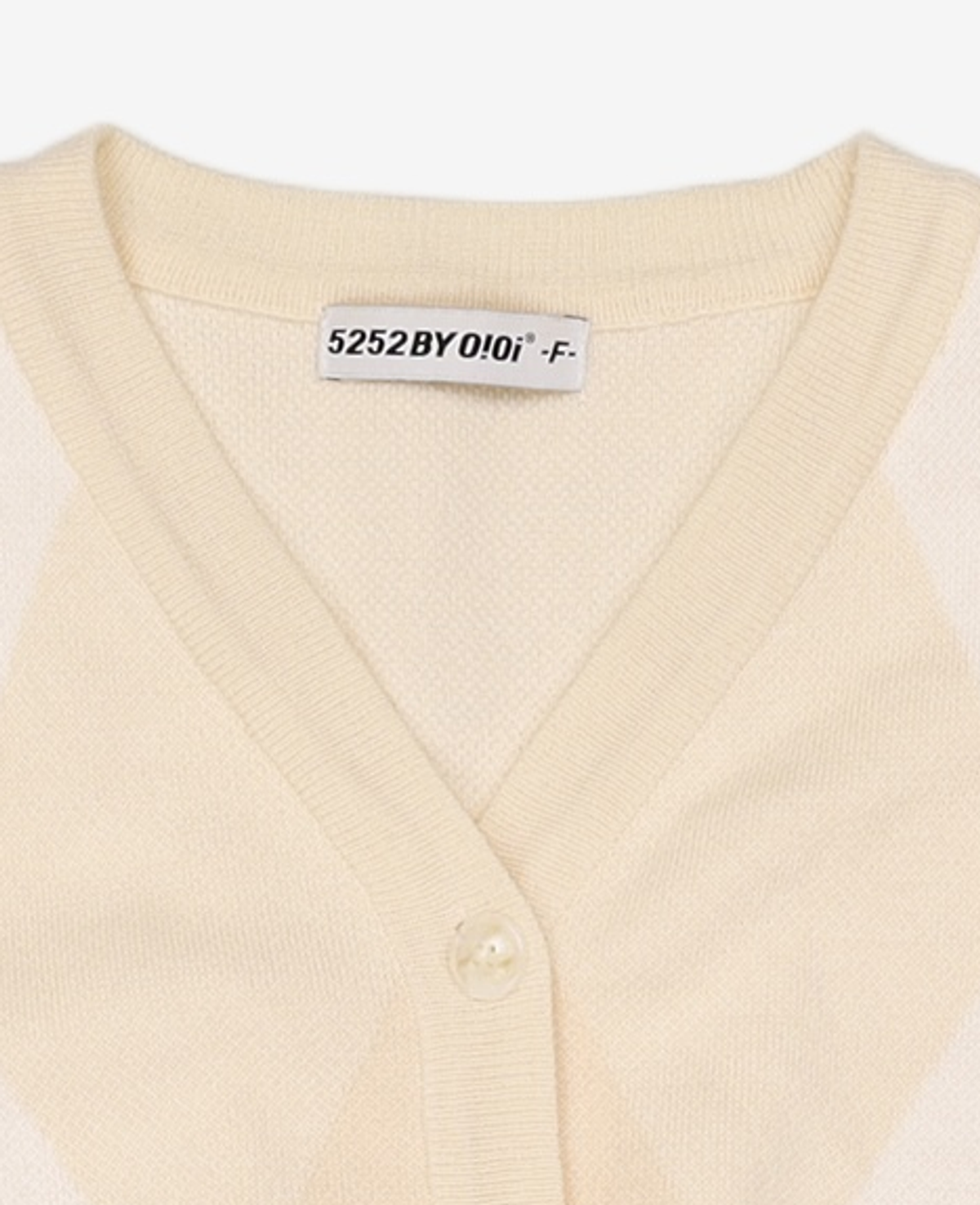 오아이오아이 컬렉션(OIOI COLLECTION) ARGYLE CROP W CARDIGAN [LIGHT YELLOW] FREE