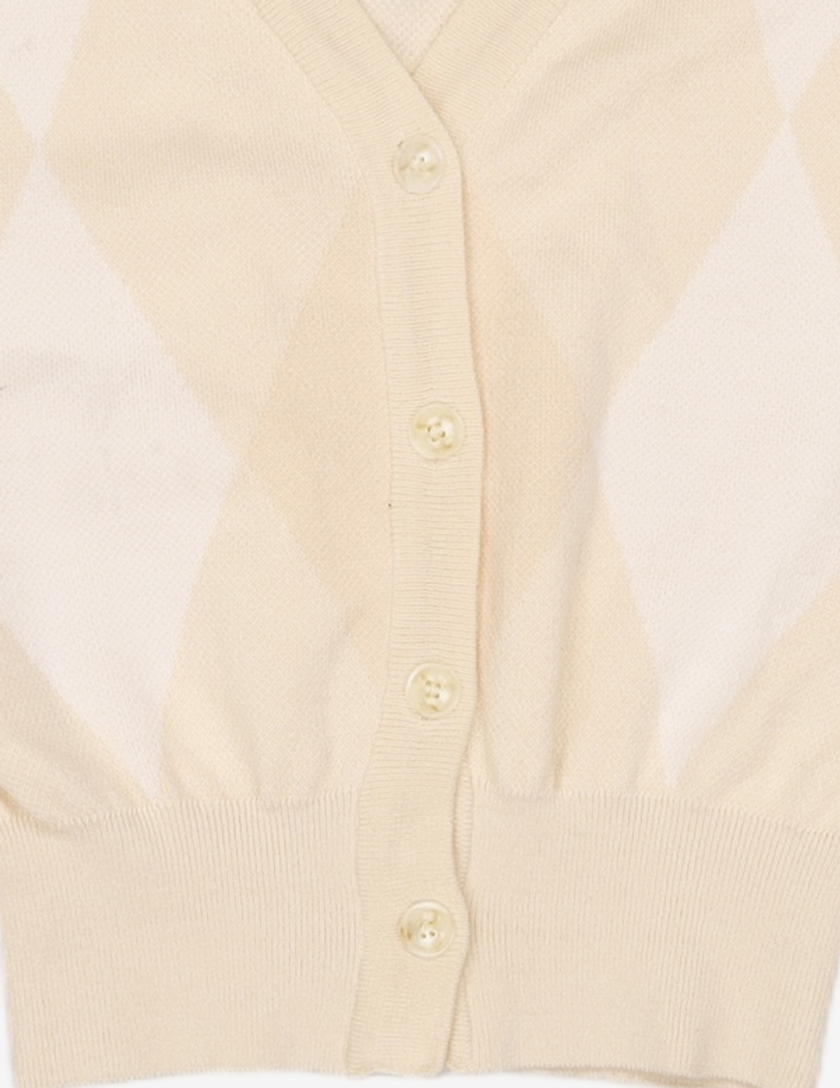 오아이오아이 컬렉션(OIOI COLLECTION) ARGYLE CROP W CARDIGAN [LIGHT YELLOW] FREE