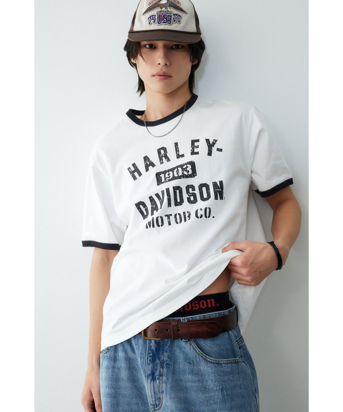 할리데이비슨 컬렉션스®(HARLEY-DAVIDSON COLLECTIONS®) 할리 1903 레터링 링거티 화이트 HH16111058