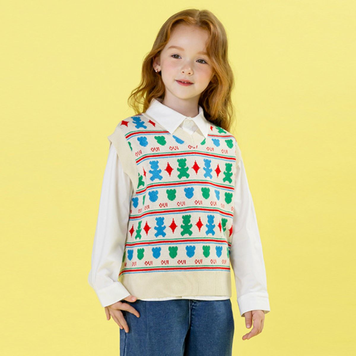 아이러브제이(I LOVE J) 곰곰이 니트 베스트 JWFTO60