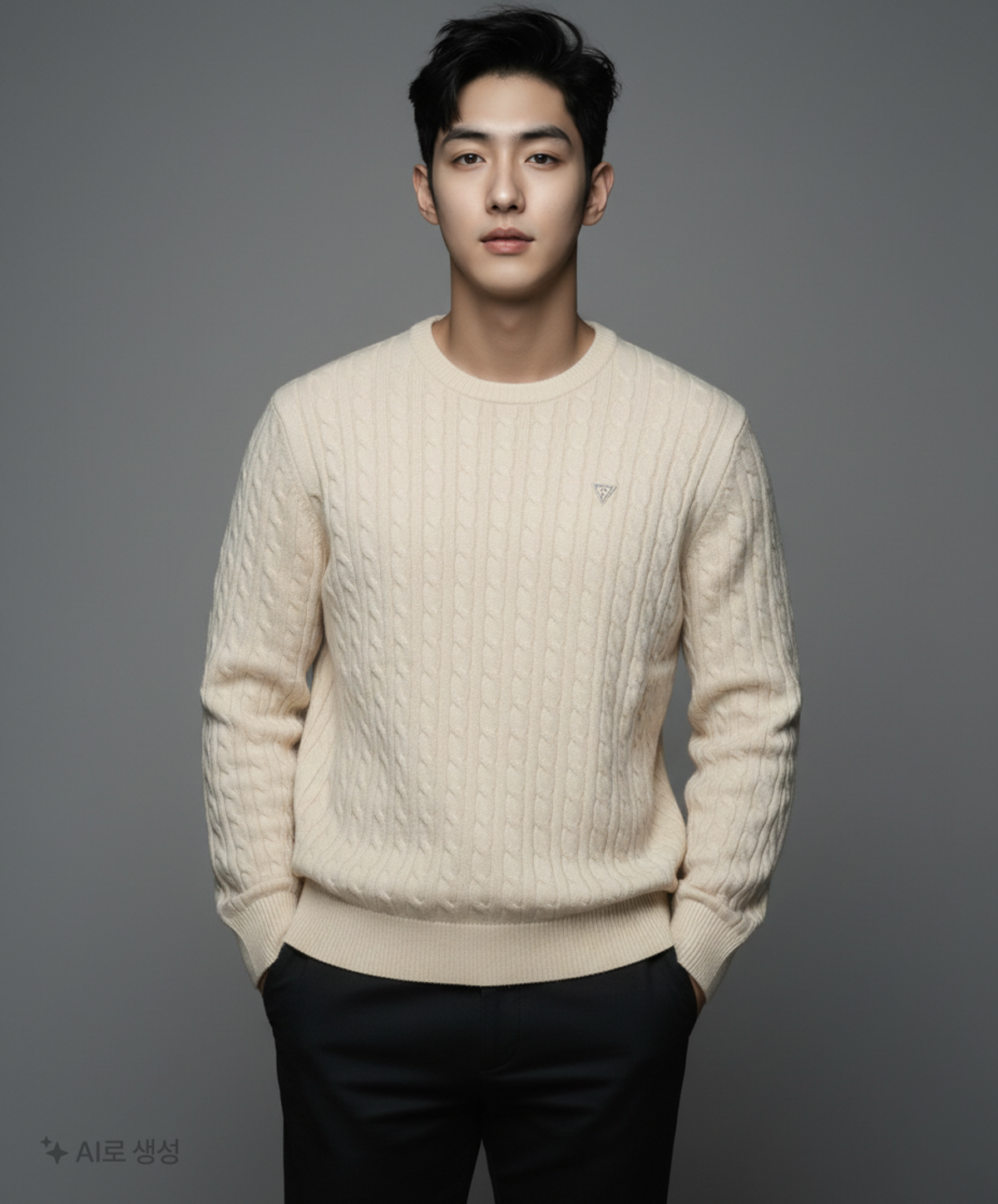 게스(GUESS) 남녀공용 케이블 스웨터 L