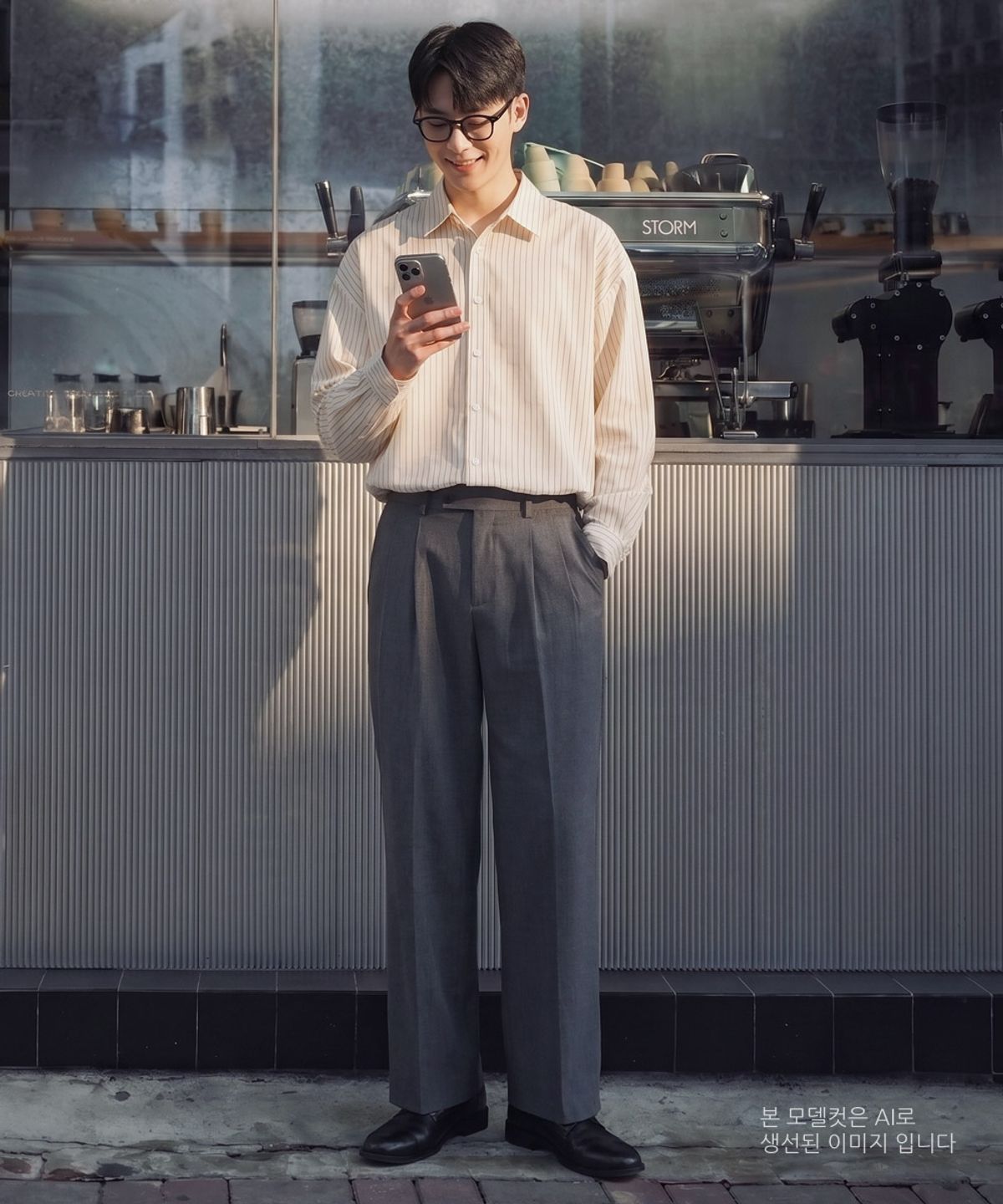 음(UMM) 도트라인 스트라이프 오버핏 긴팔셔츠 3COLOR