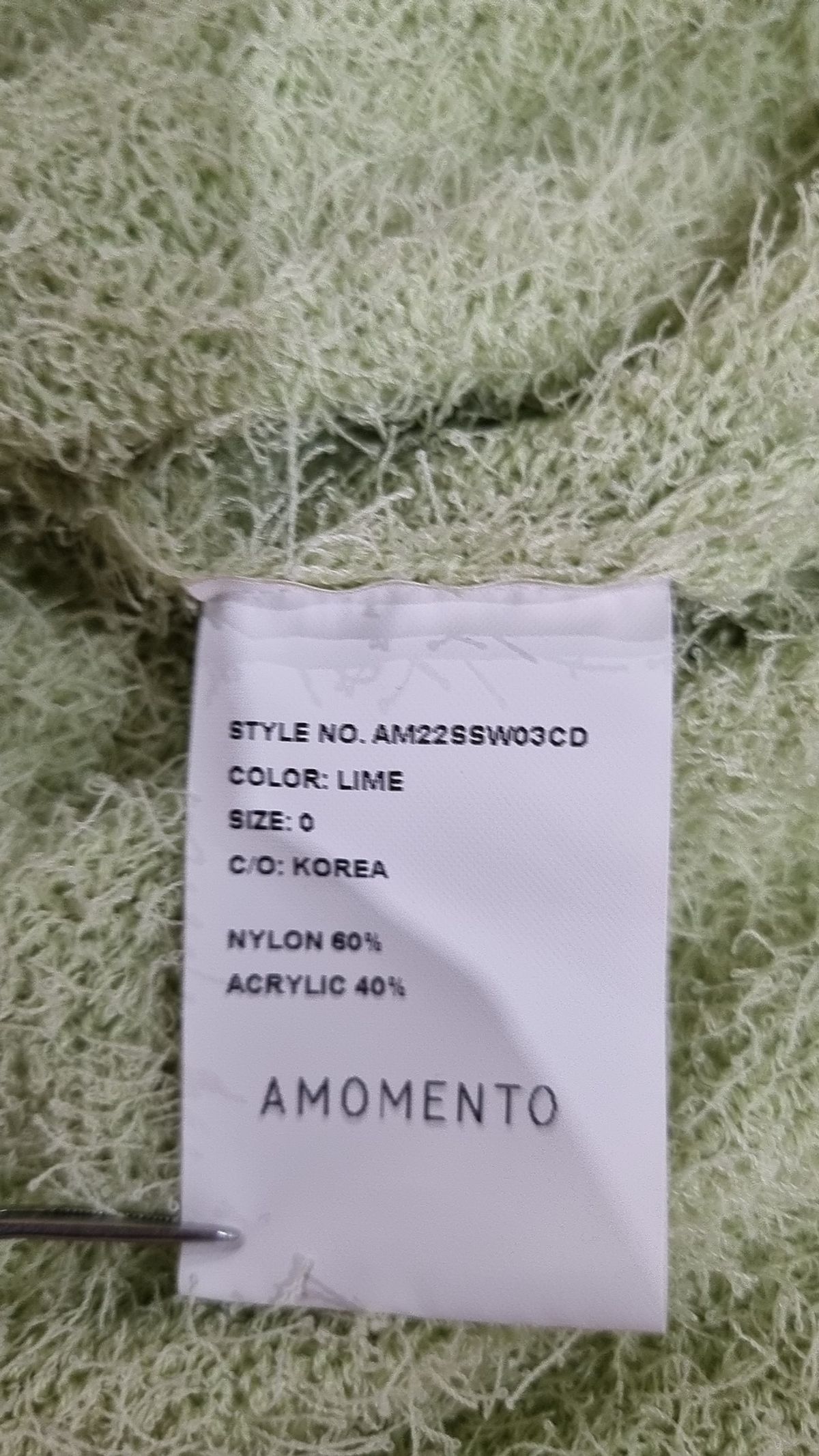 아모멘토(AMOMENTO) FANCY BALLOON CARDIGAN_LIME 0