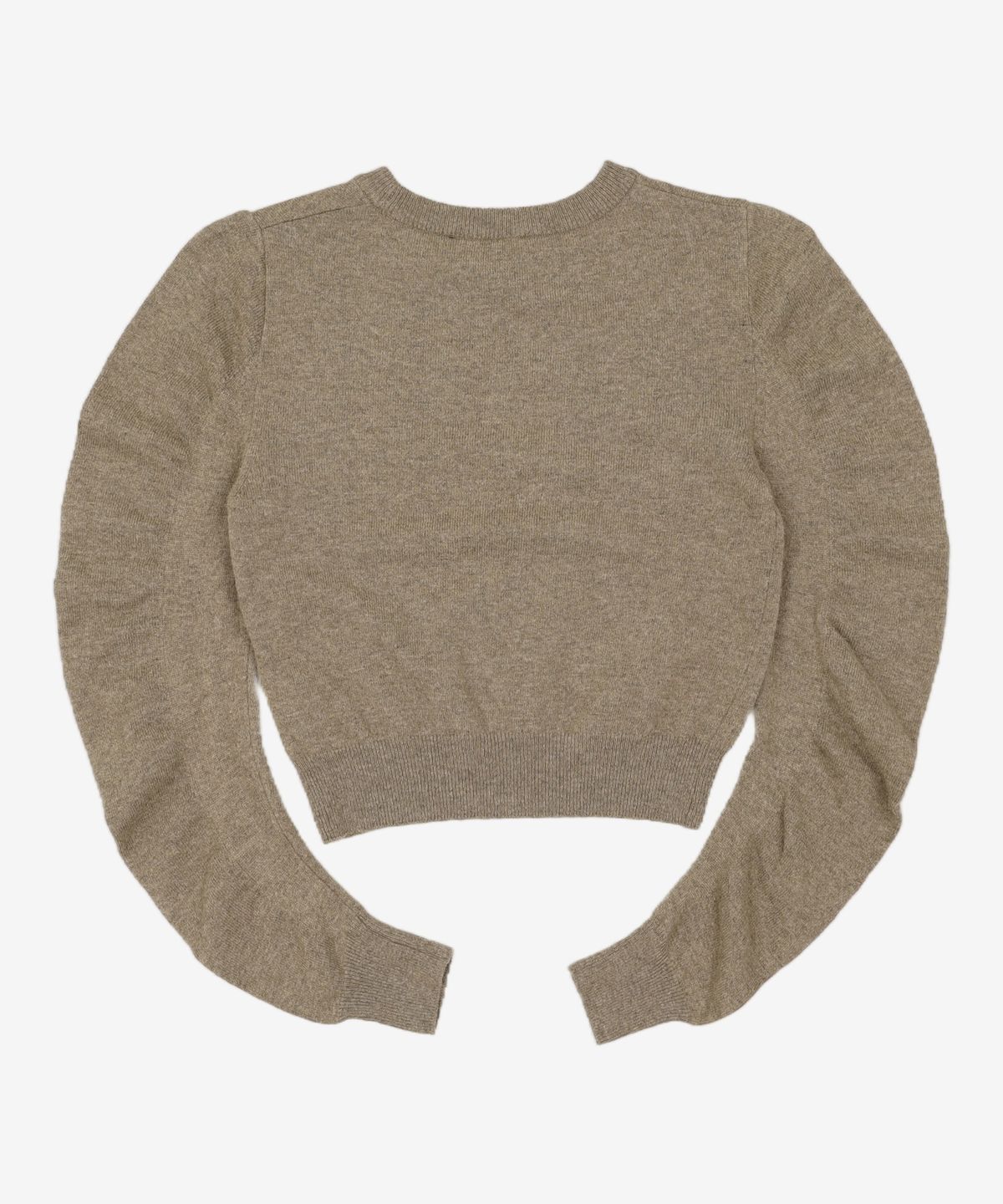 다이애그널(DIAGONAL) SHIRRING VOLUME SLEEVE KNIT TOP (brown) XS