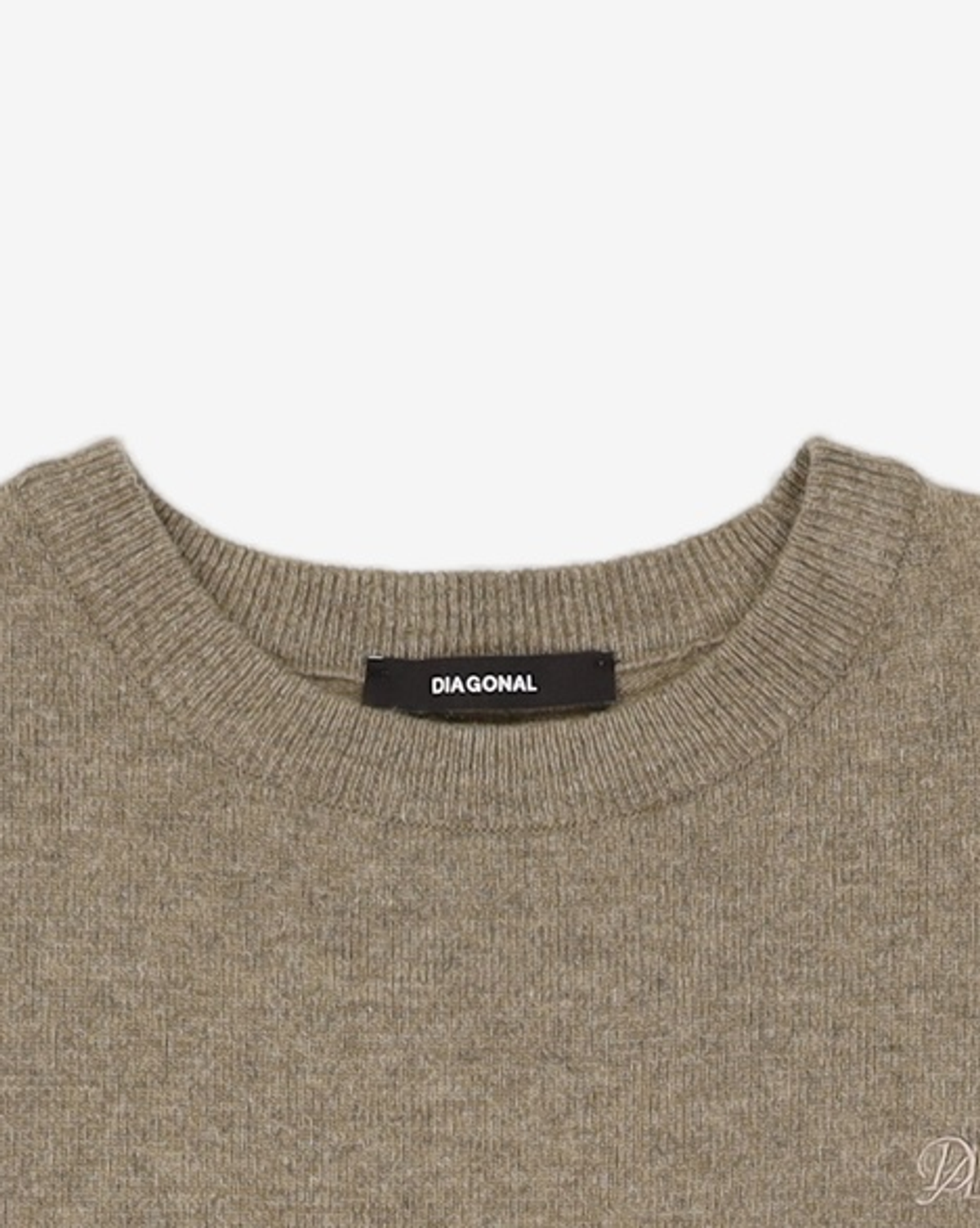 다이애그널(DIAGONAL) SHIRRING VOLUME SLEEVE KNIT TOP (brown) XS