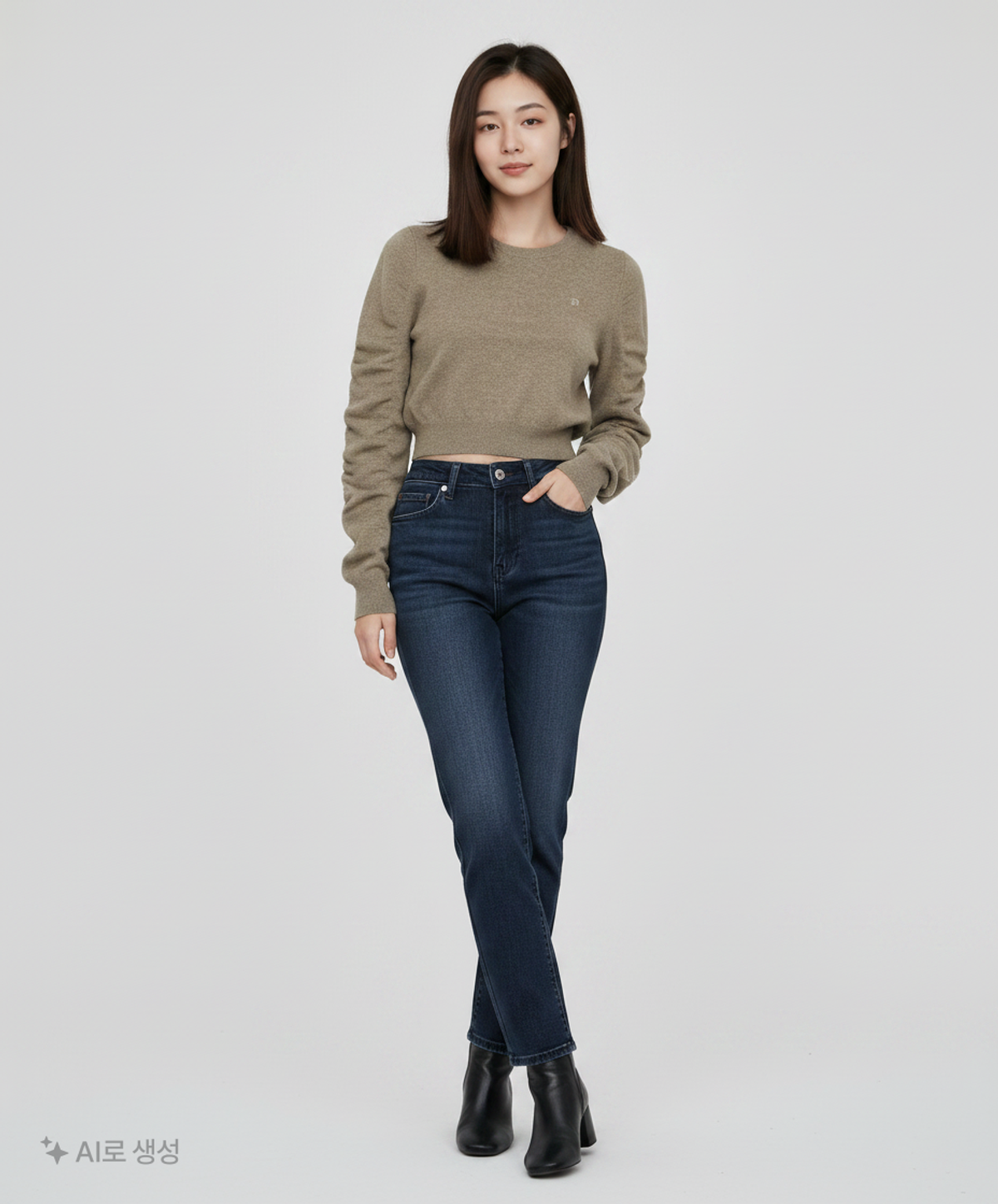 다이애그널(DIAGONAL) SHIRRING VOLUME SLEEVE KNIT TOP (brown) XS
