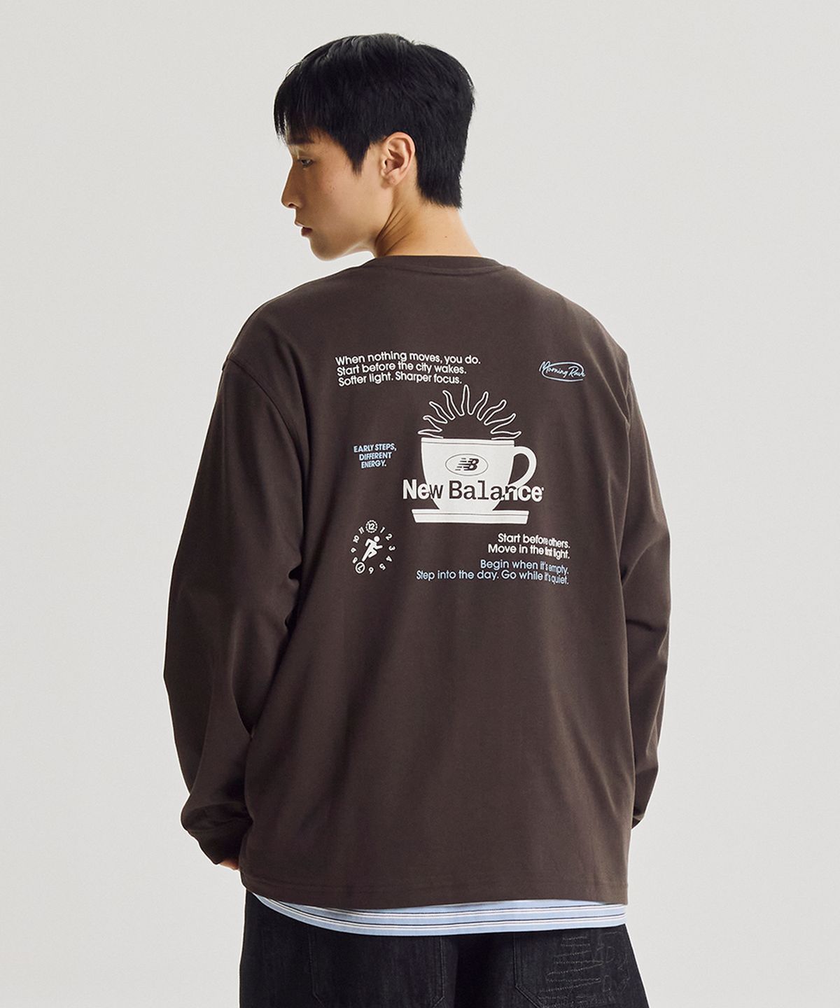 뉴발란스(NEW BALANCE) NBNDG31853 / UNI 모닝레이브 긴팔티 (BROWN)