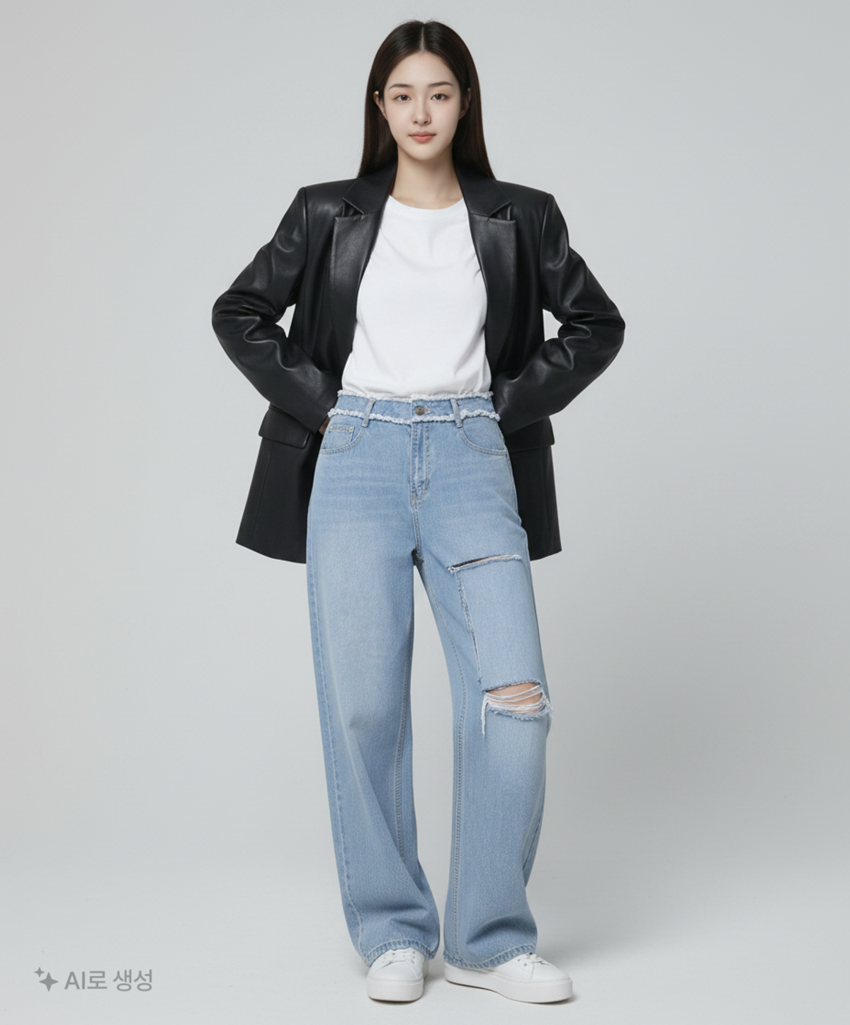 오아이오아이 컬렉션(OiOi Collection) 청/데님 팬츠 S
