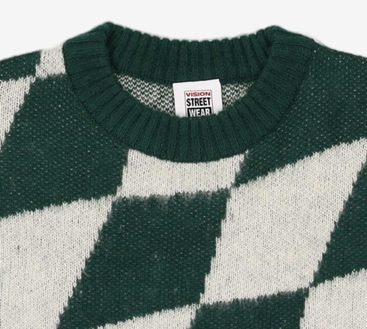 비전스트릿웨어(VISION STREETWEAR) VSW Brushed Checker Knit Green M