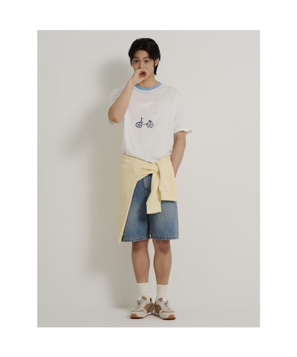 빈폴 멘(BEANPOLE MEN) [정희기] 링거 반소매 티셔츠  화이트
