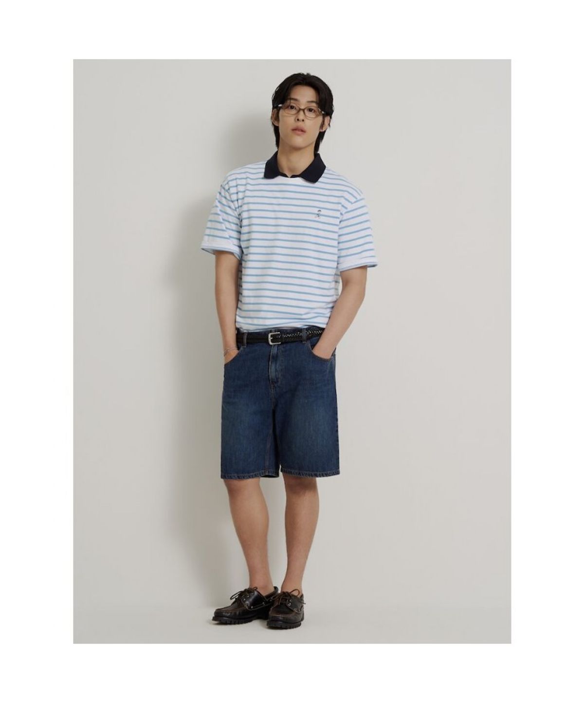 빈폴 멘(BEANPOLE MEN) [정희기] 스트라이프 반소매 티셔츠  화이트