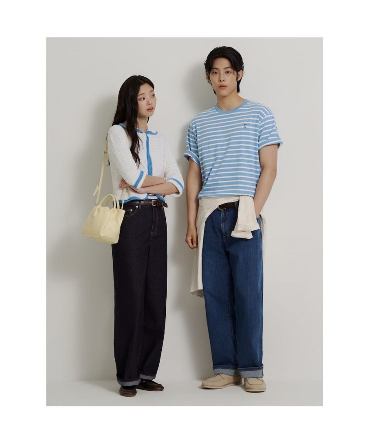 빈폴 멘(BEANPOLE MEN) [정희기] 스트라이프 반소매 티셔츠  스카이 블루