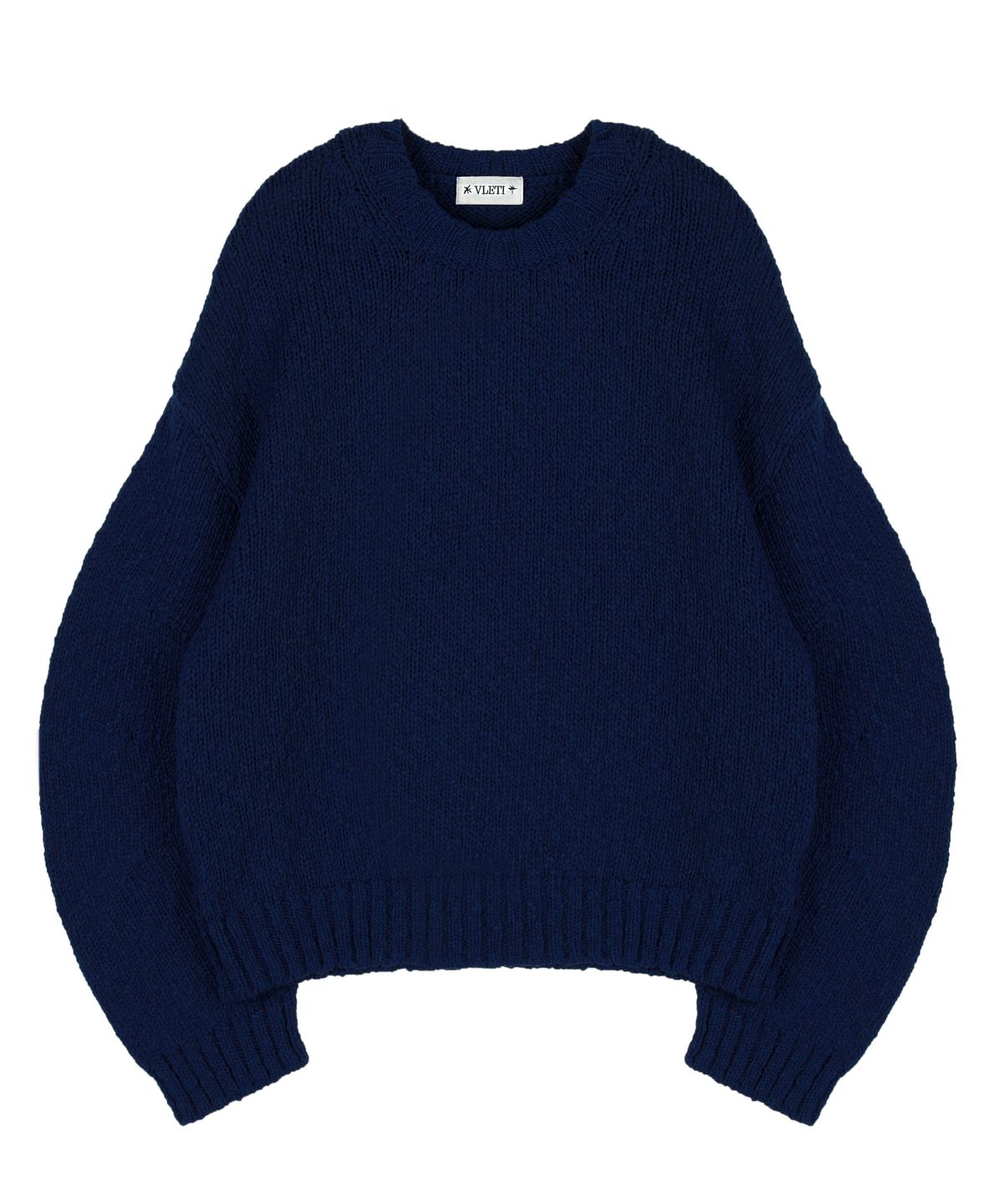 블레티(VLETI) [Cotton 100%] Round Cotton Boucle Balloon Knit (Deep_blue)