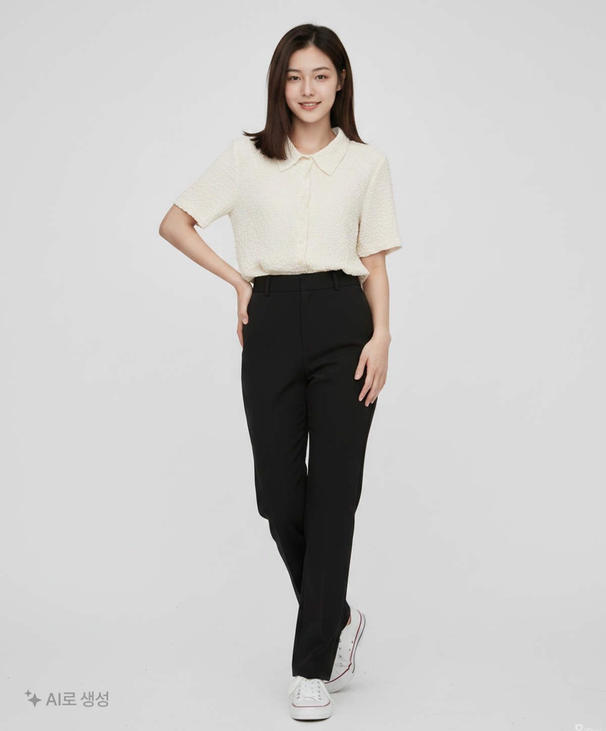 미쏘(MIXXO) 조직감 소재 블라우스 MIWBWB821C S