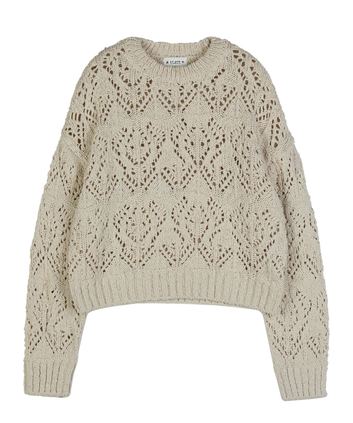 블레티(VLETI) [Cotton 100%] Skacy Round Knit (Cream_beige)