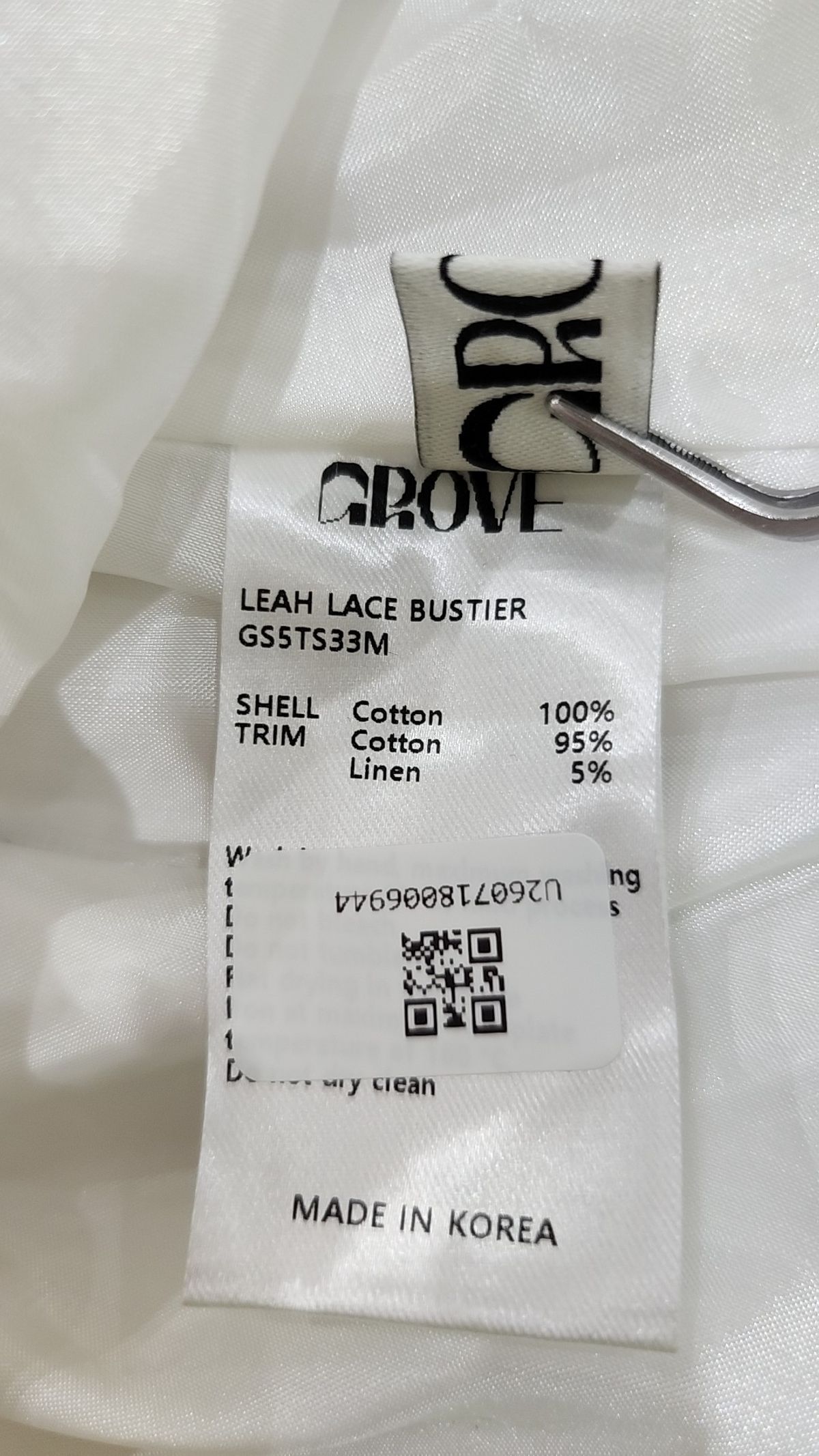 그로브(GROVE) LEAH LACE BUSTIER (WHITE) FREE