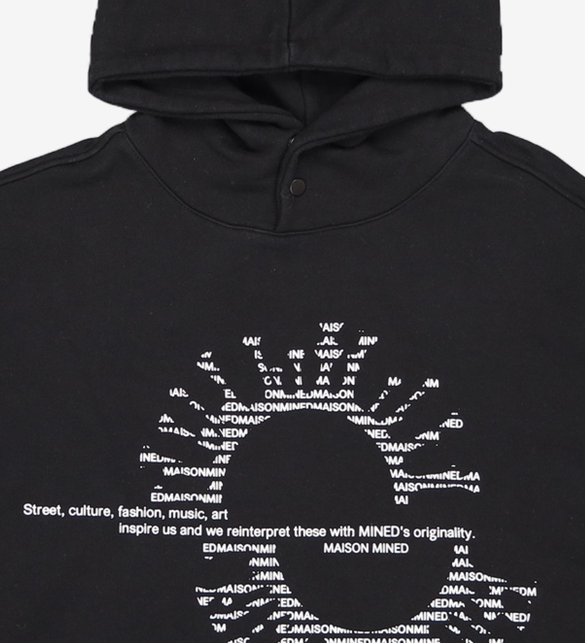 메종미네드(MAISON MINED) GENETIC LOGO HOODY BLACK M