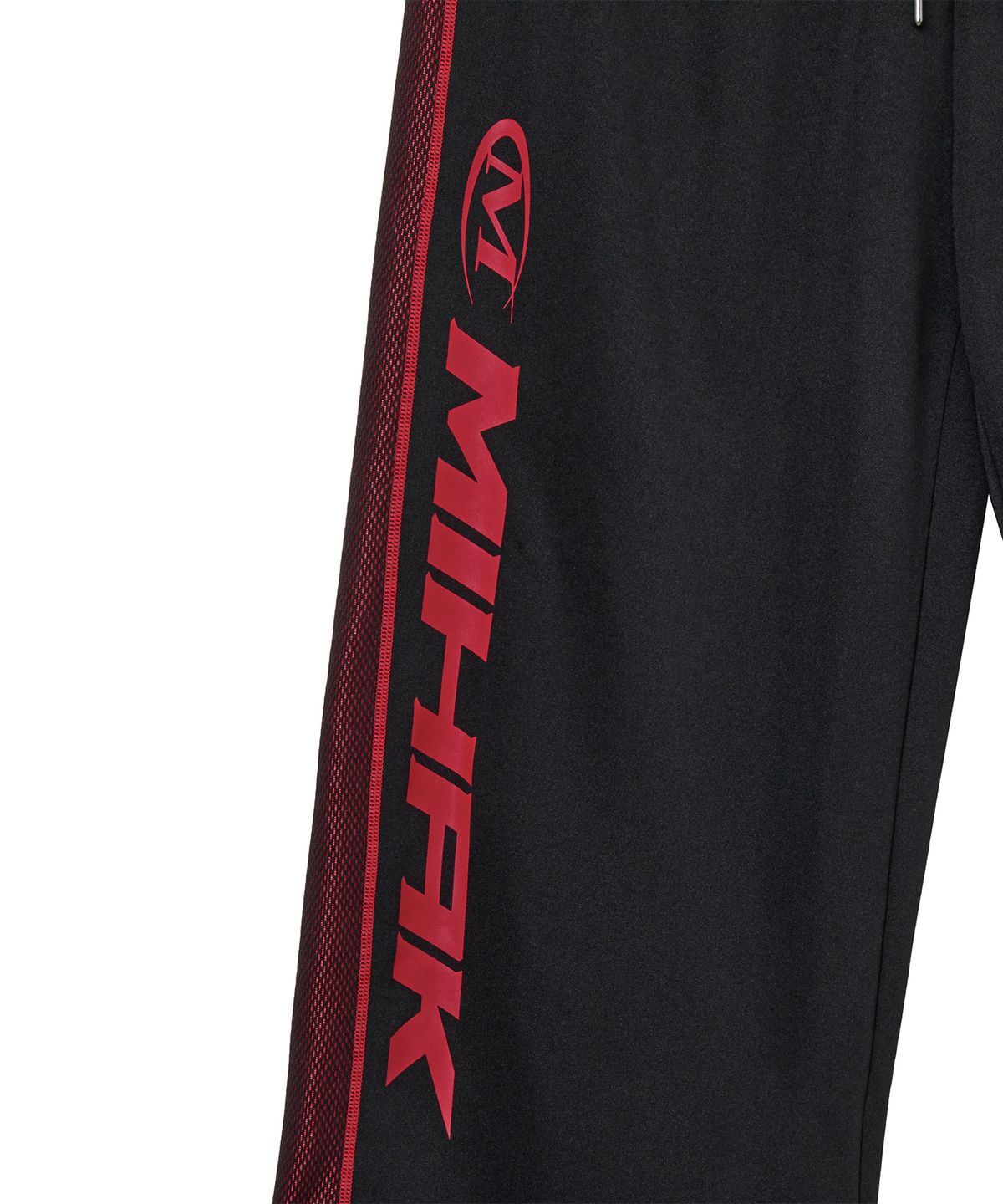 미학(MIHAK) 스폰서 로고 메쉬 저지 와이드 팬츠 (BLACK/RED)