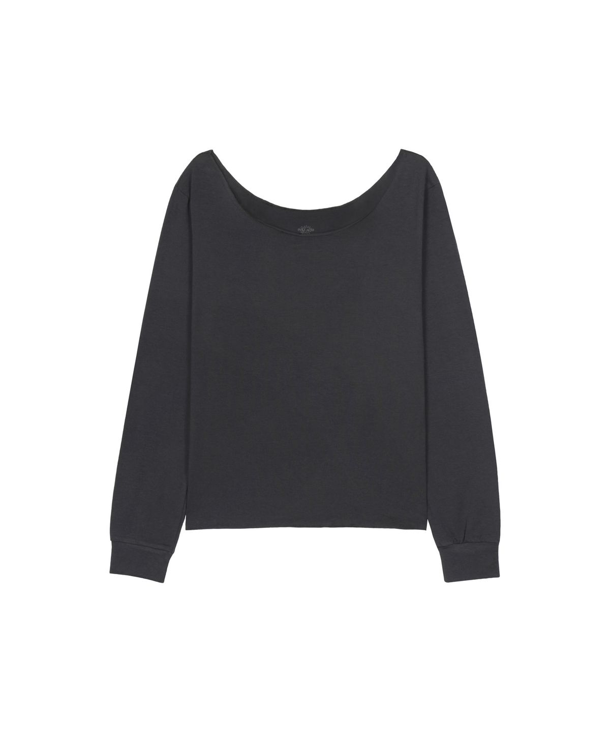 구보(GUVO) Off-Shoulder L/S Tee, Chacoal