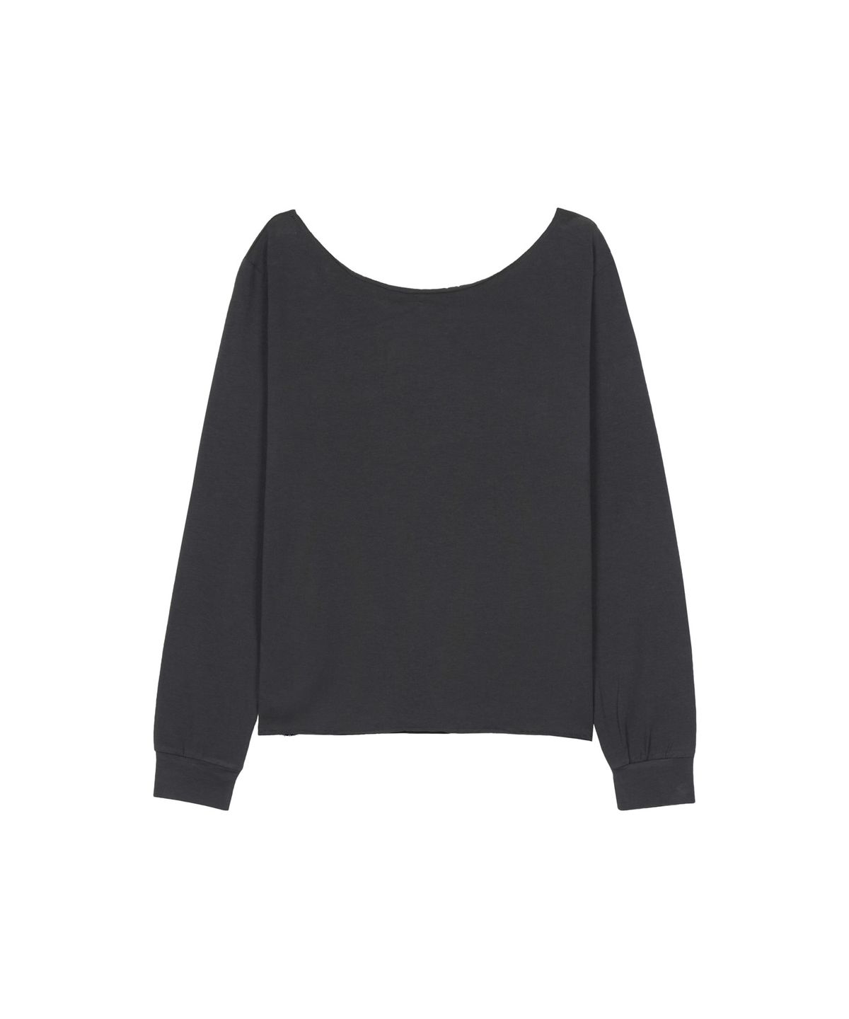 구보(GUVO) Off-Shoulder L/S Tee, Chacoal