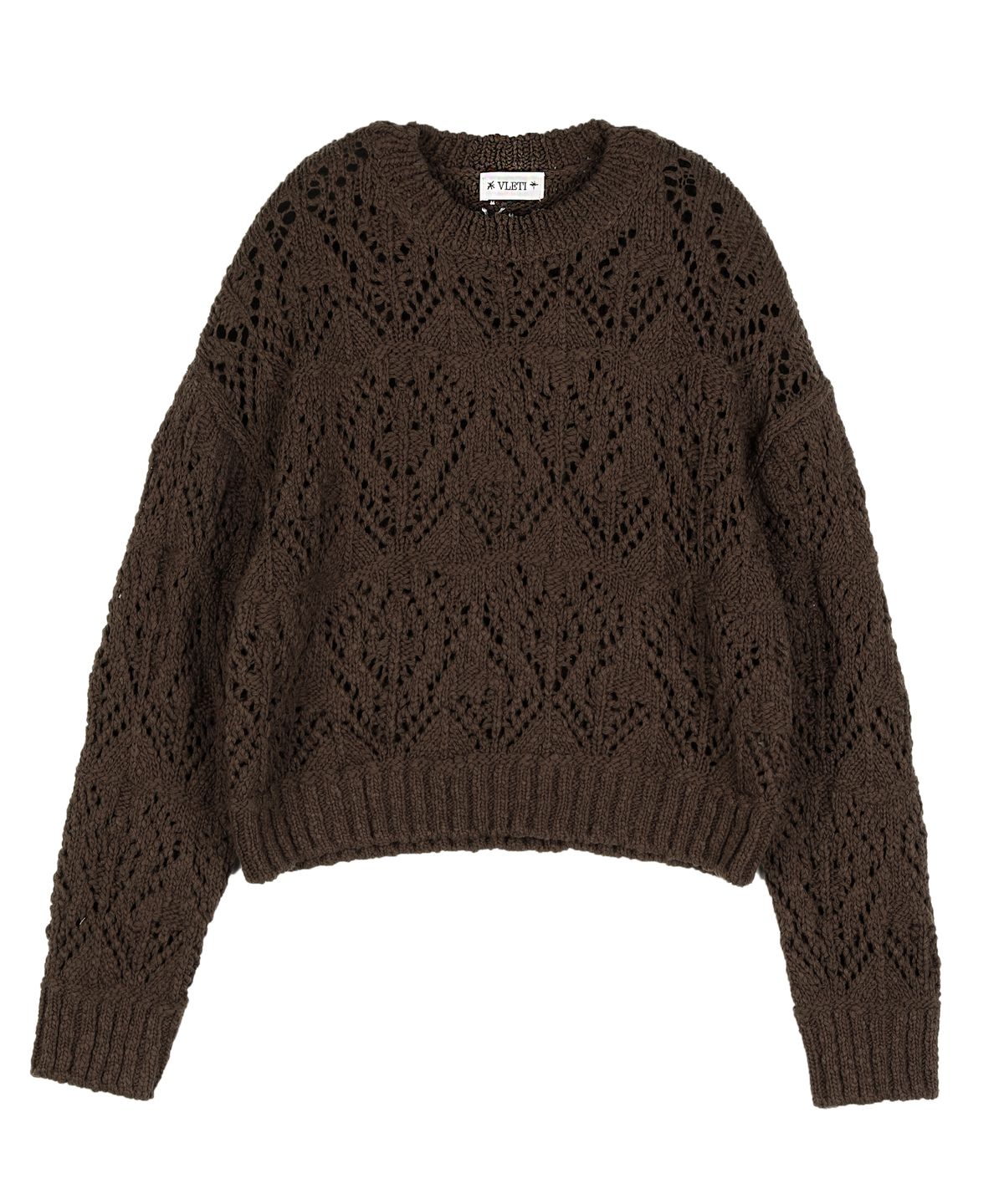 블레티(VLETI) [Cotton 100%] Skacy Round Knit (Brown)