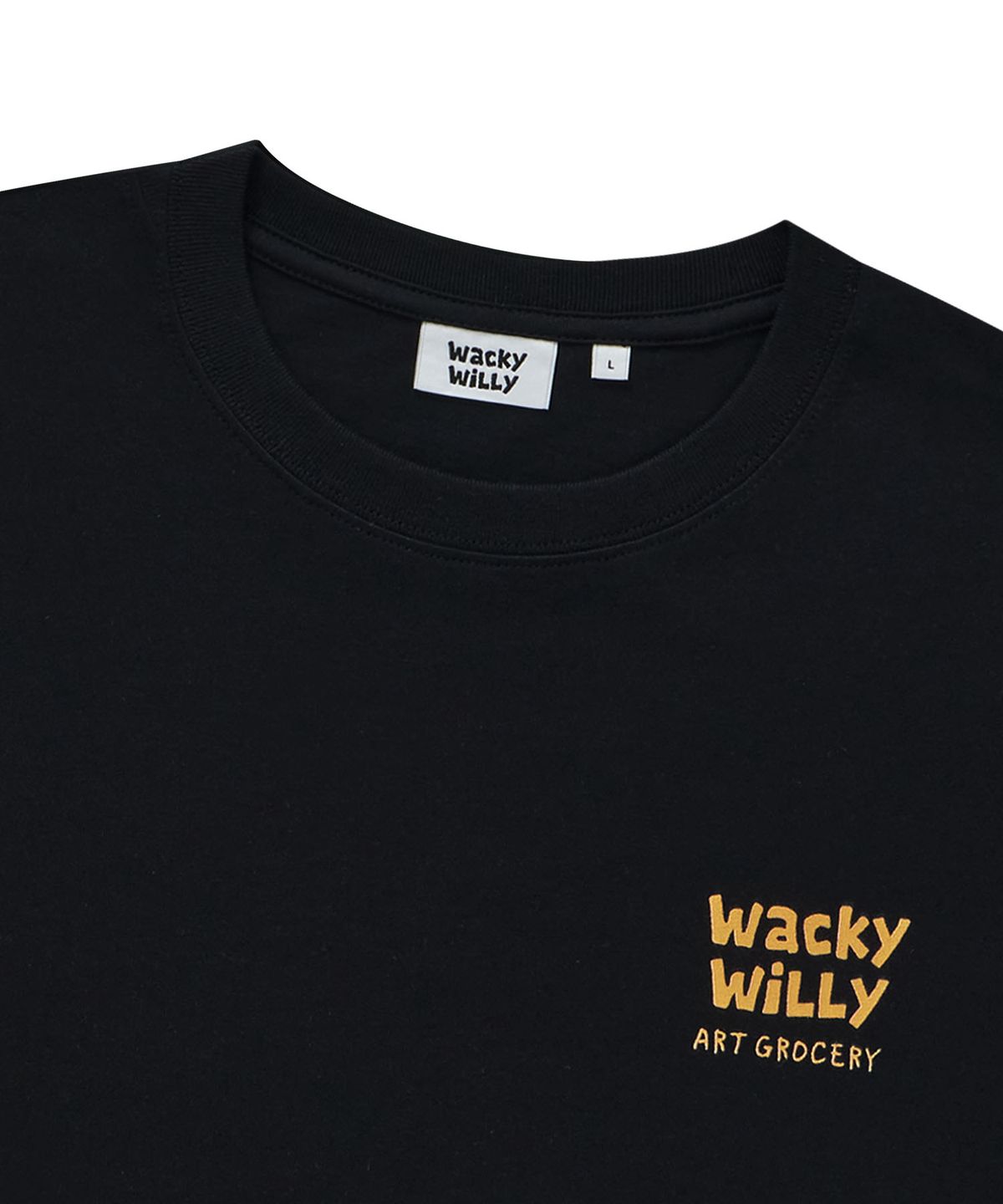 와키윌리(WACKY WILLY) [그로서리] 어셈블 아트 반팔티셔츠 블랙