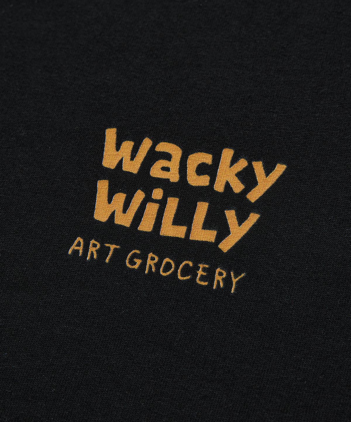 와키윌리(WACKY WILLY) [그로서리] 어셈블 아트 반팔티셔츠 블랙
