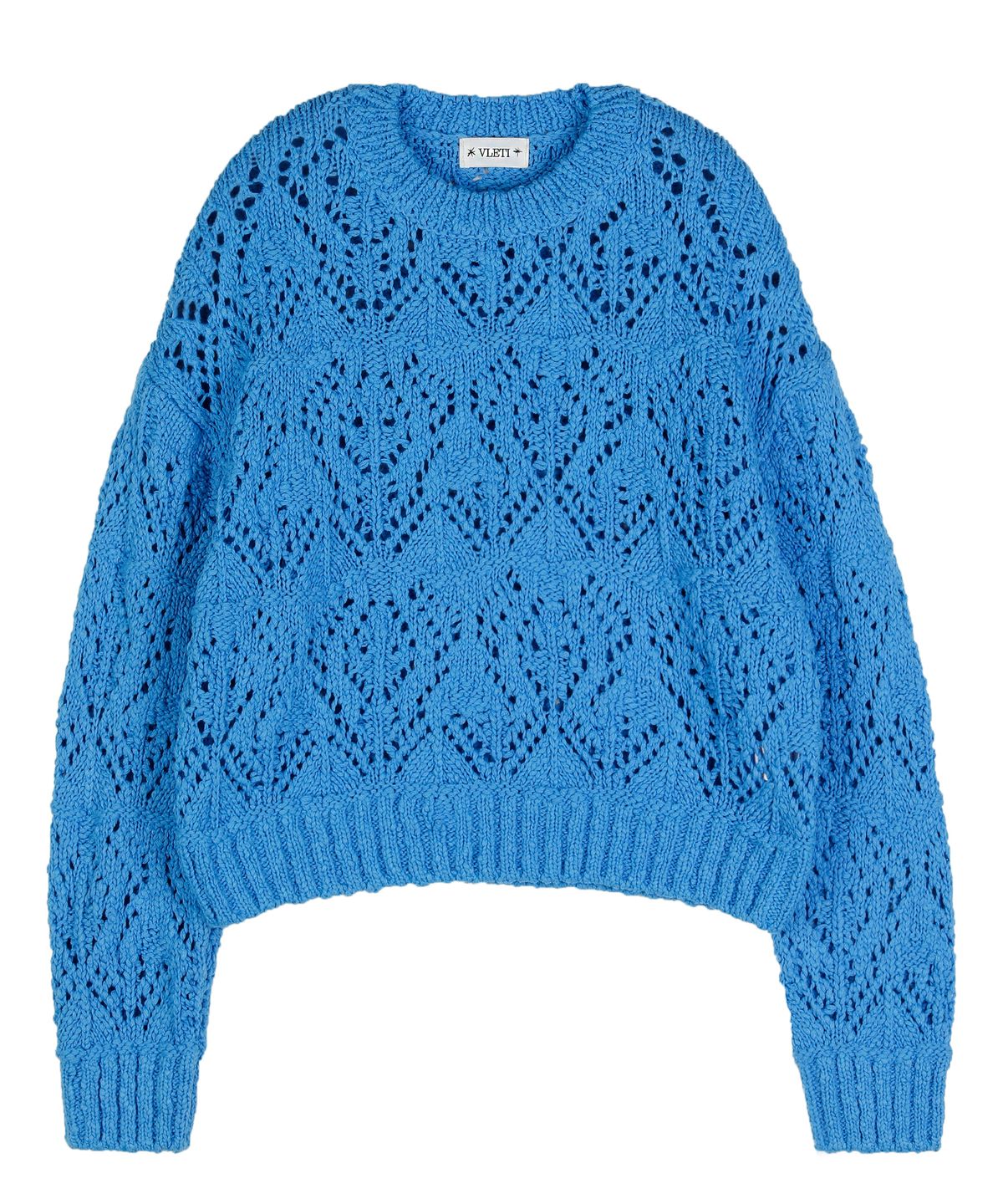 블레티(VLETI) [Cotton 100%] Skacy Round Knit (Blue)