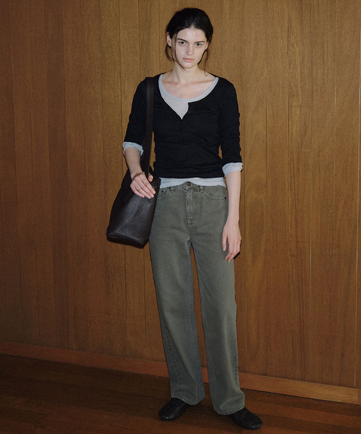 108파운드(108POUND) Edge Dying Jean_Khaki