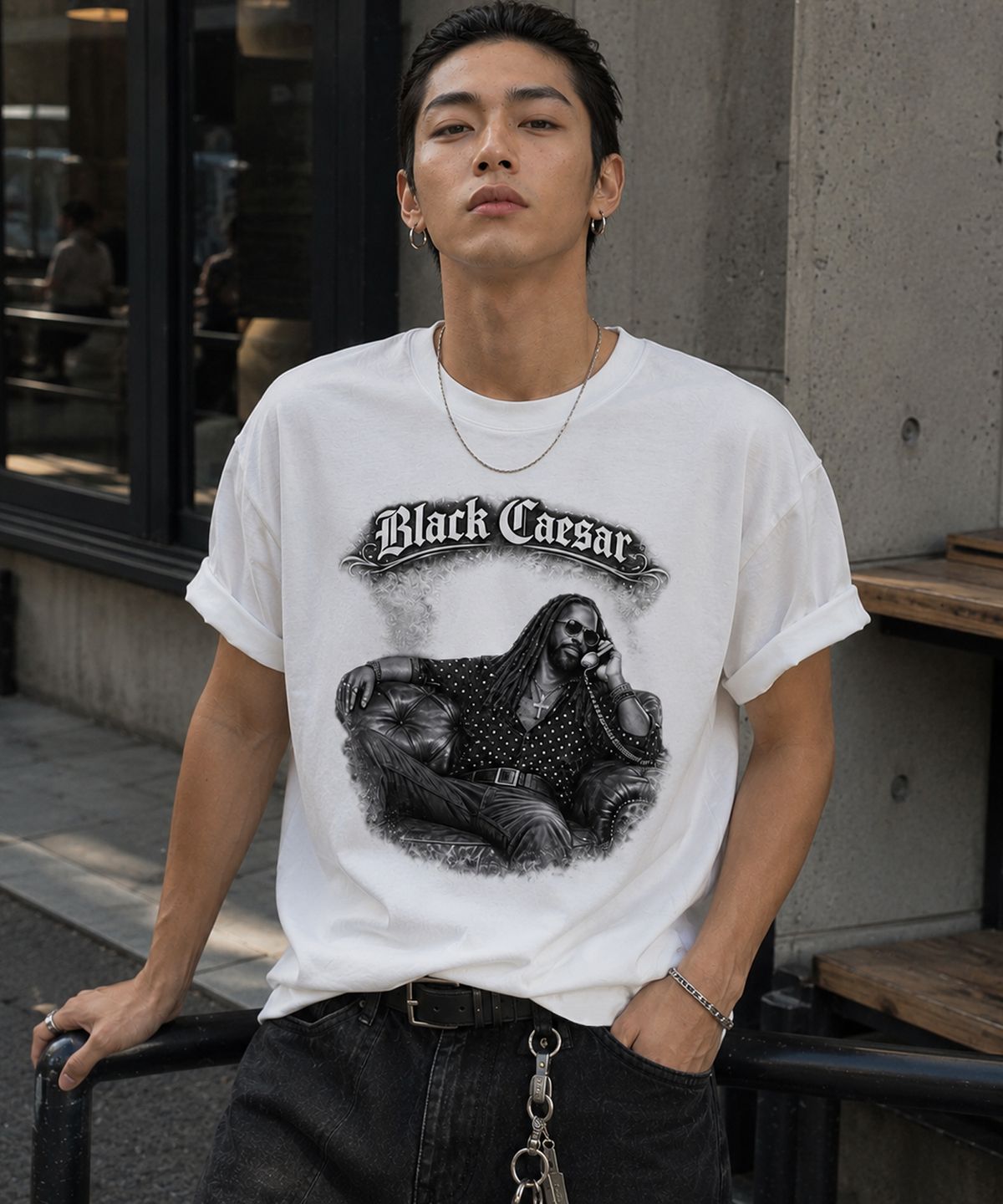 그레이버 오디너리(GRAVER ORDINARY) [ODNR UNISEX]Black Ceasar 반팔 티셔츠_2color