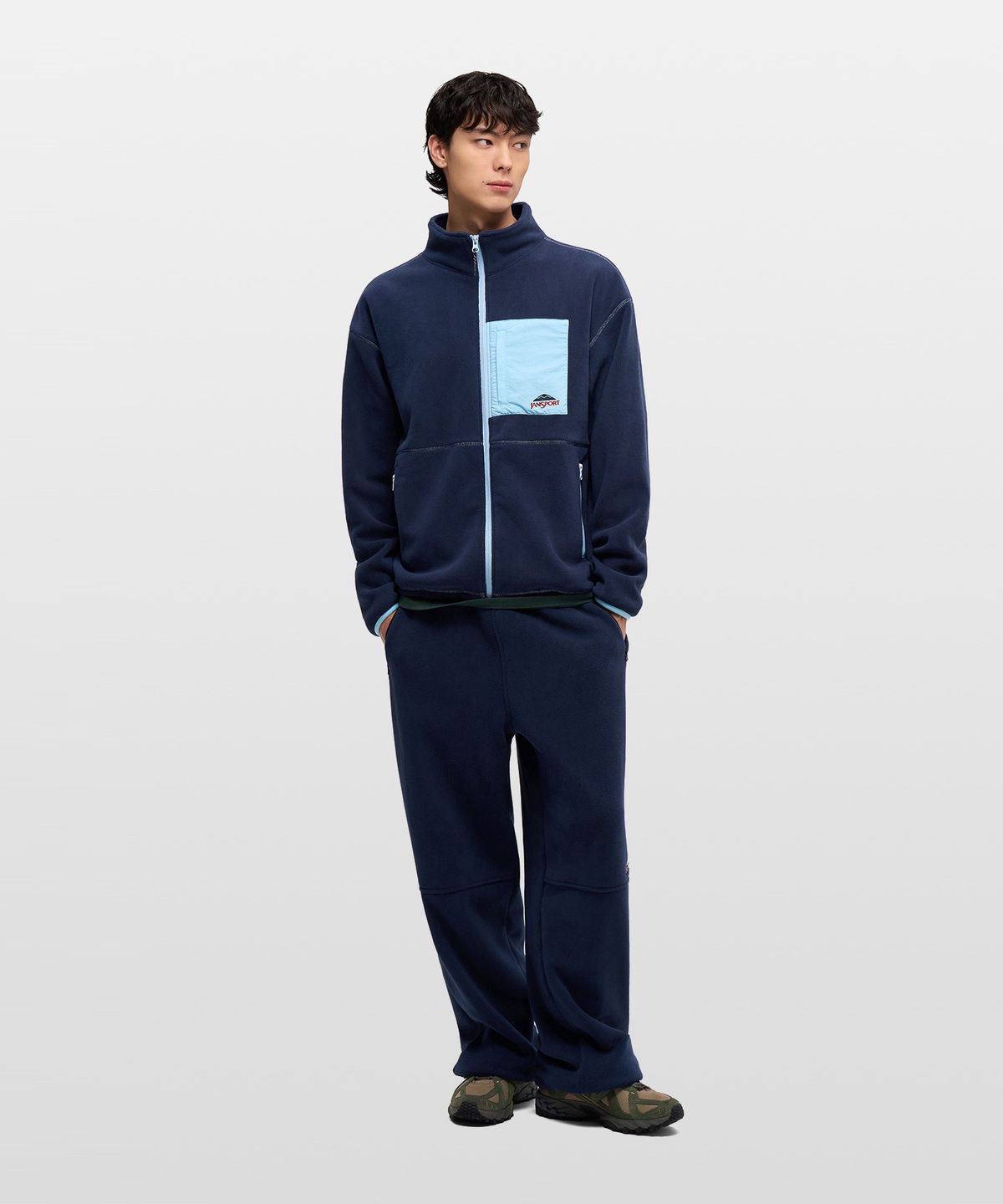 잔스포츠(JANSPORT) 로고 플리스 자켓 NAVY