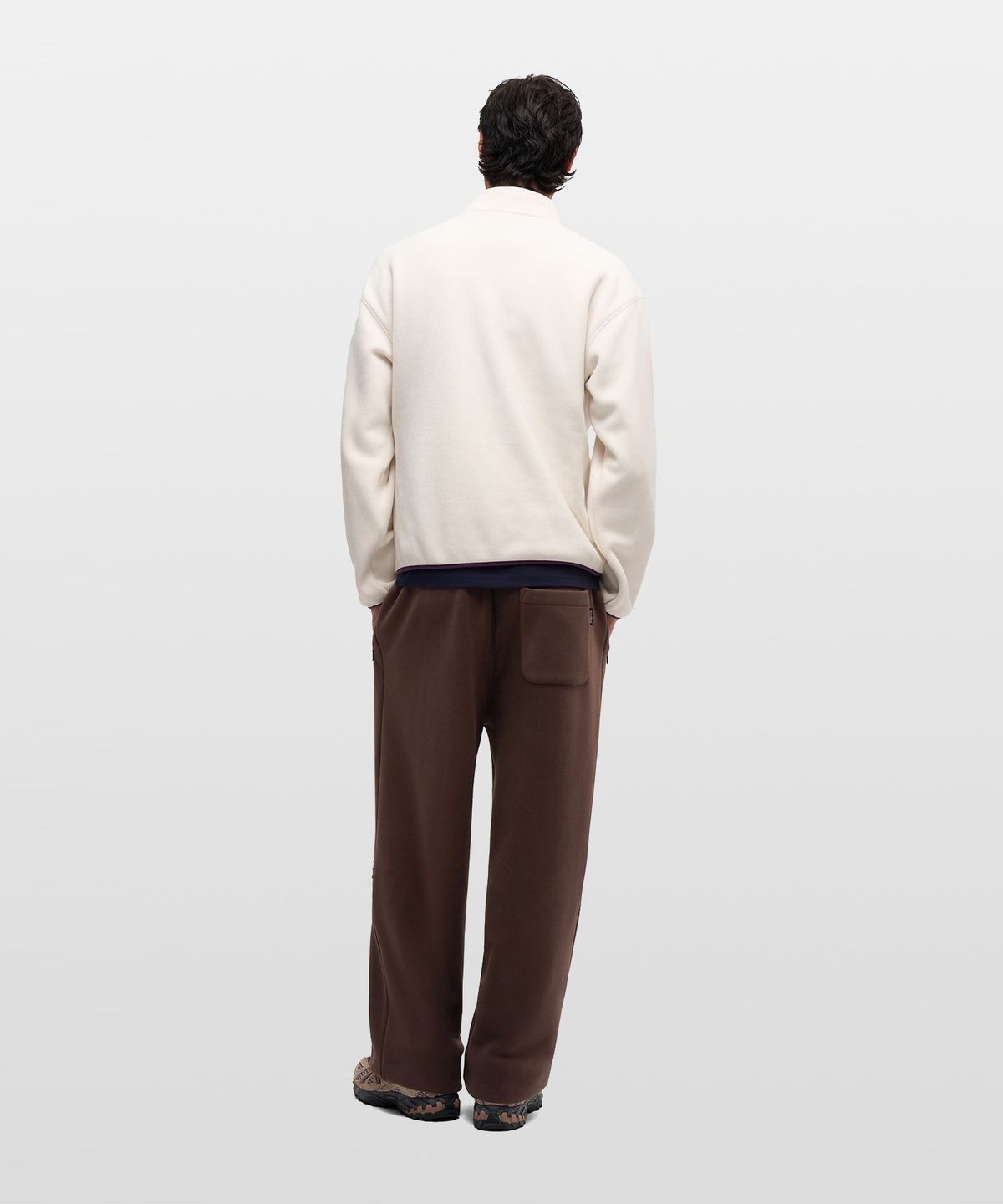 잔스포츠(JANSPORT) 로고 플리스 풀오버 IVORY