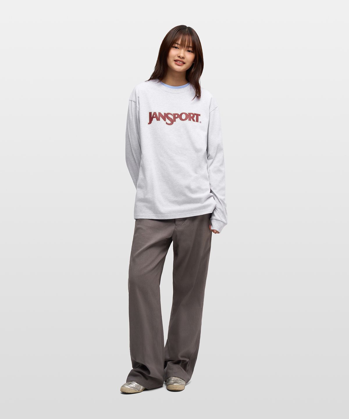 잔스포츠(JANSPORT) 베이직 로고 롱슬리브 Melange