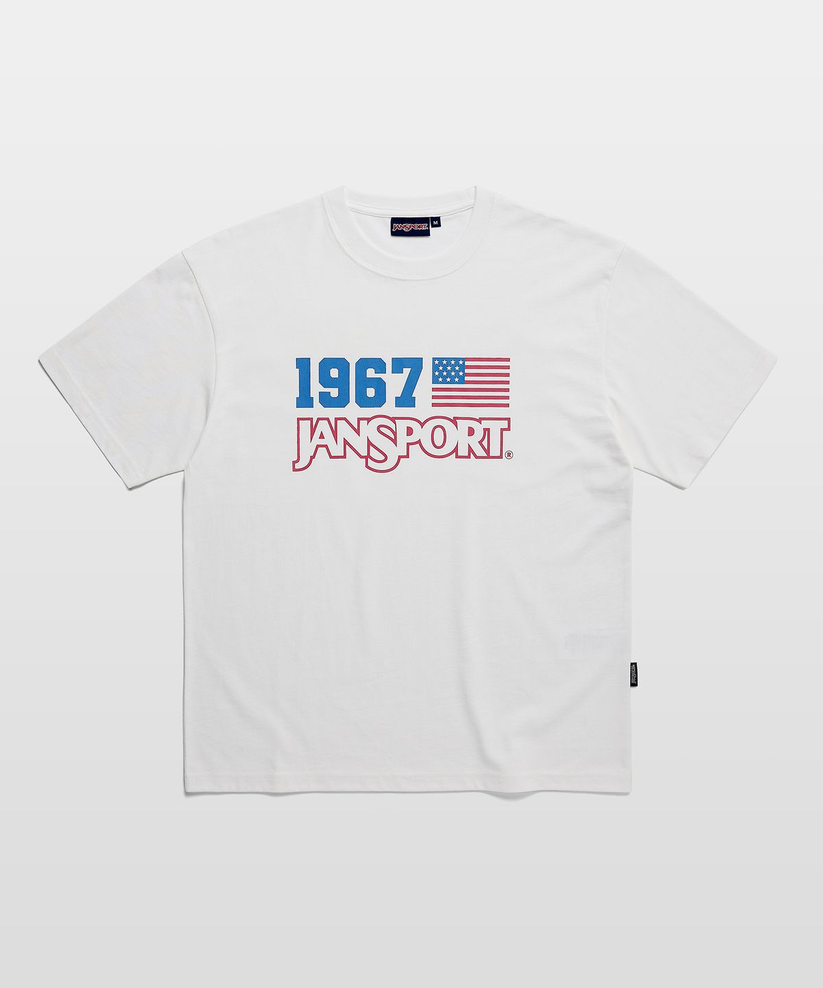 잔스포츠(JANSPORT) 그래픽 로고 티셔츠 WHITE