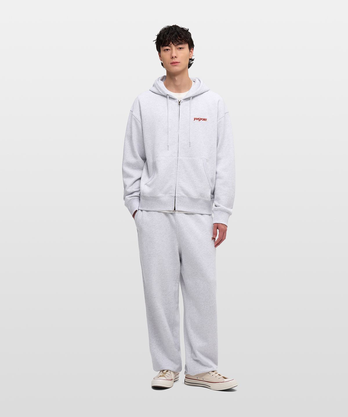 잔스포츠(JANSPORT) 베이직 로고 스웨트 팬츠 MELANGE