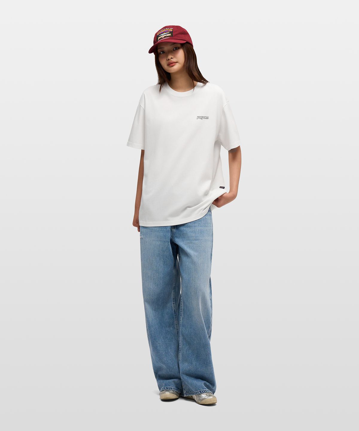 잔스포츠(JANSPORT) 시티 로고 티셔츠 WHITE