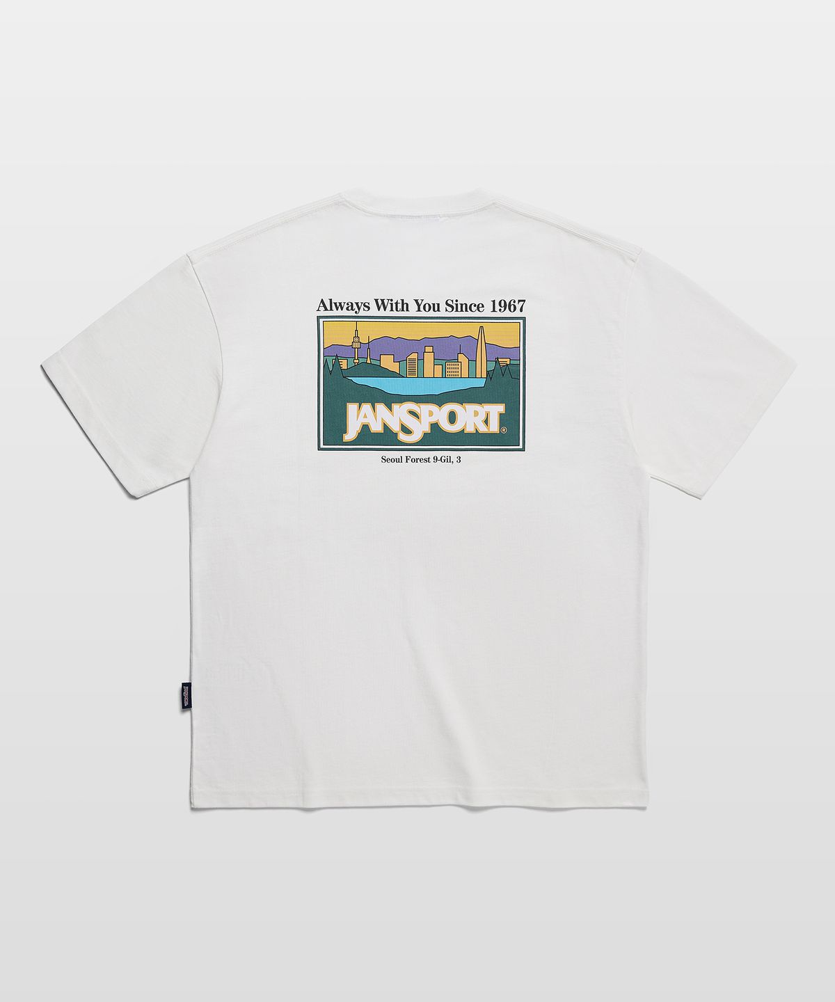 잔스포츠(JANSPORT) 시티 로고 티셔츠 WHITE