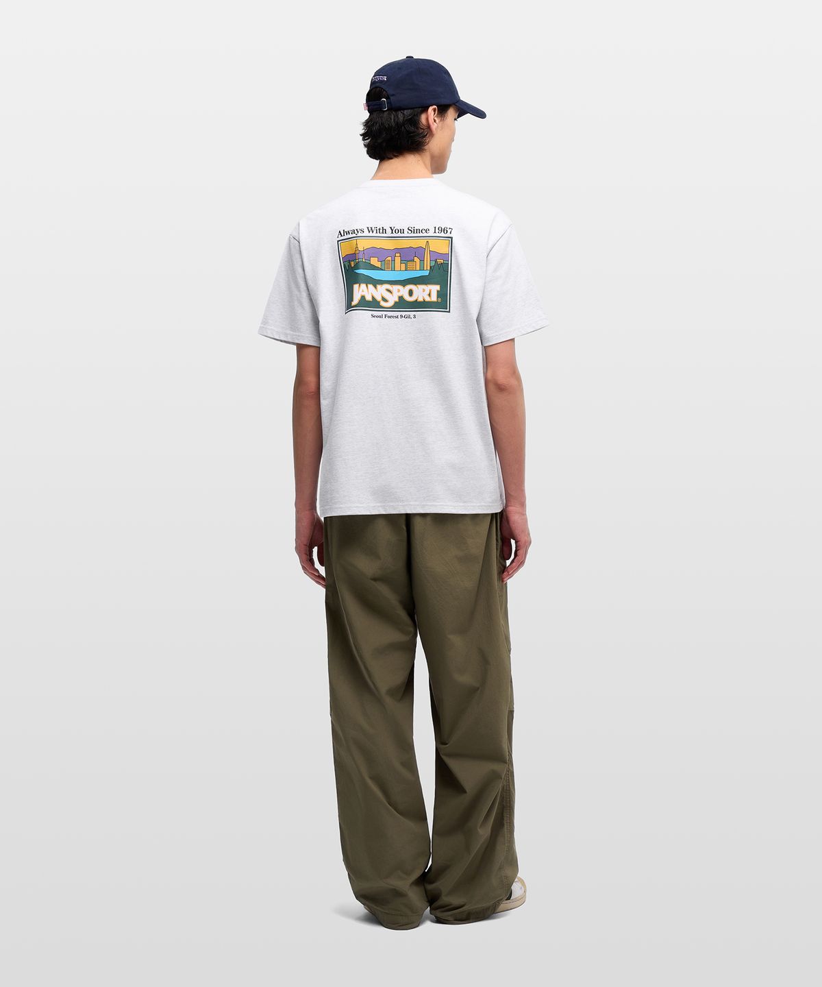 잔스포츠(JANSPORT) 시티 로고 티셔츠 MELANGE