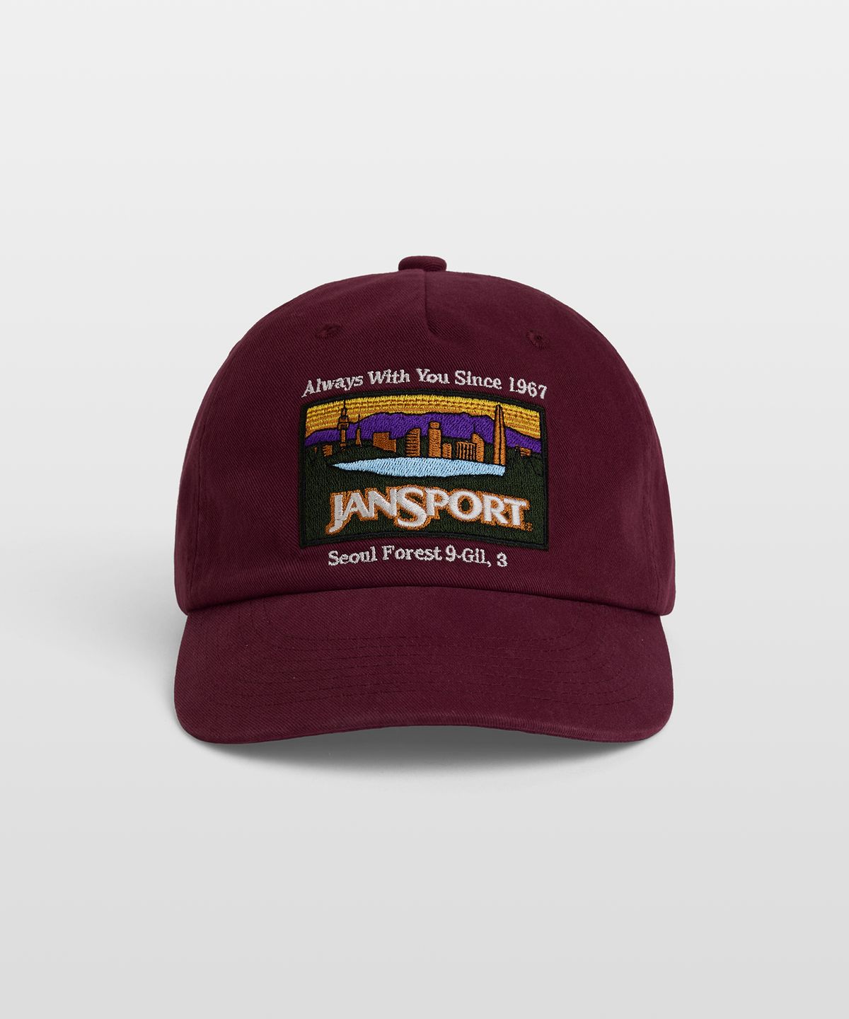 잔스포츠(JANSPORT) 시티 로고 캡 Burgundy