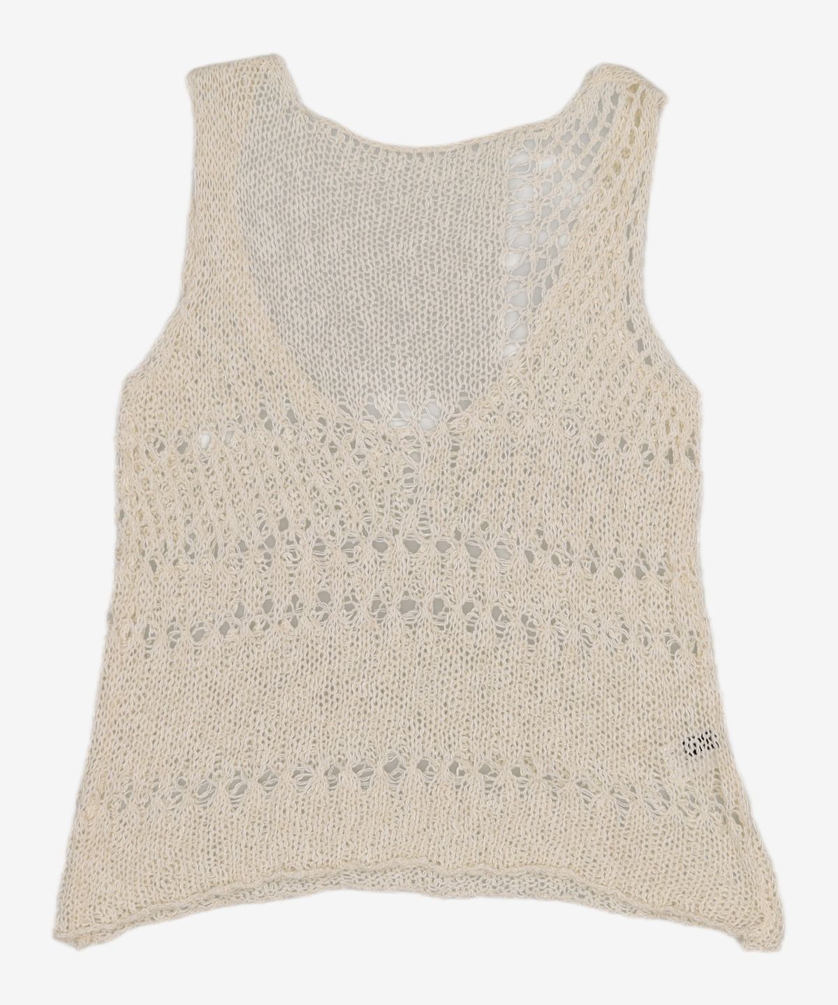 다이애그널(DIAGONAL) NETTING LONG SLEEVELESS (white) XS