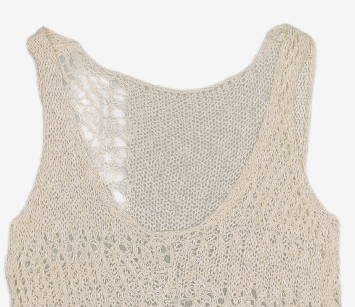 다이애그널(DIAGONAL) NETTING LONG SLEEVELESS (white) XS