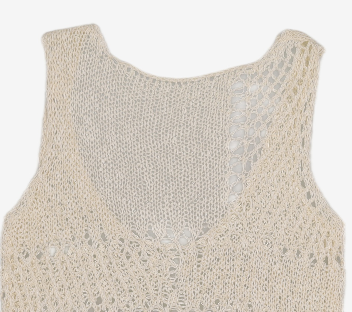 다이애그널(DIAGONAL) NETTING LONG SLEEVELESS (white) XS