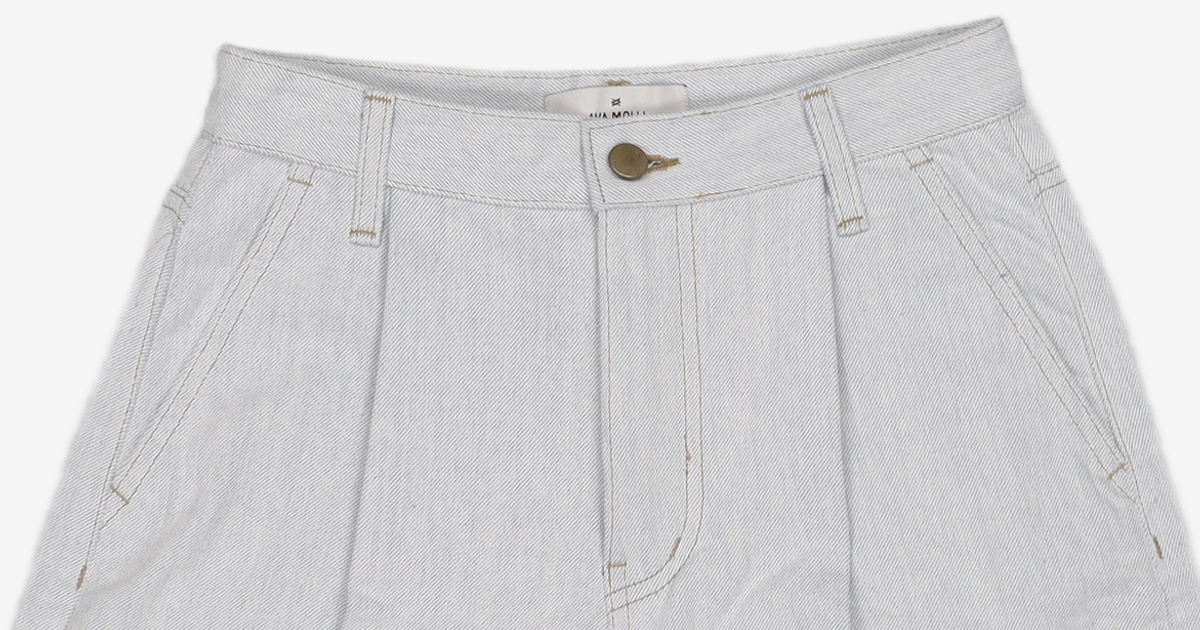 아바몰리(AVA MOLLI) ONE-TUCK LIGHT DENIM PT (L/BLUE) M