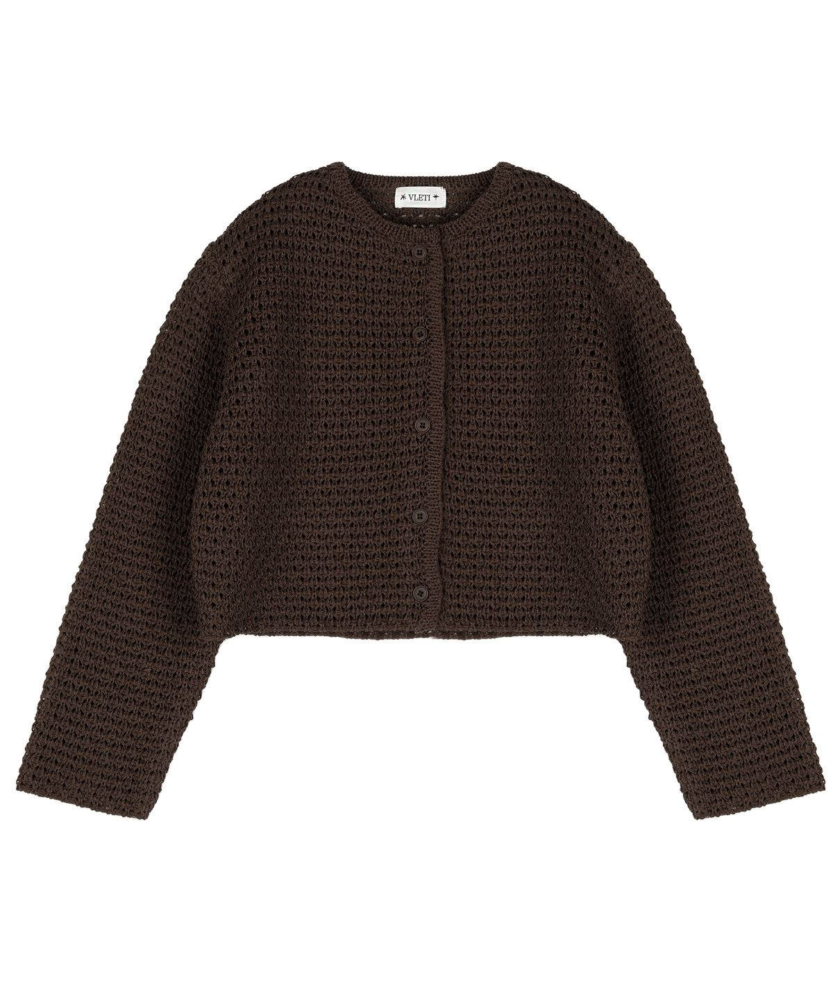 블레티(VLETI) Skacy Round Knit Cardigan (Brown)